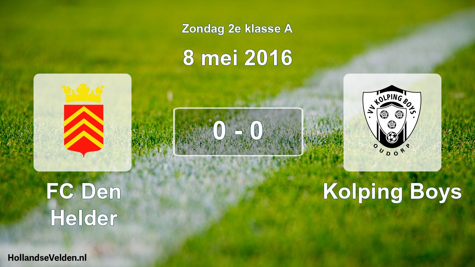 Total number of matches played: FC Den Helder - Kolping Boys 0 - 0 (8 May 2016)