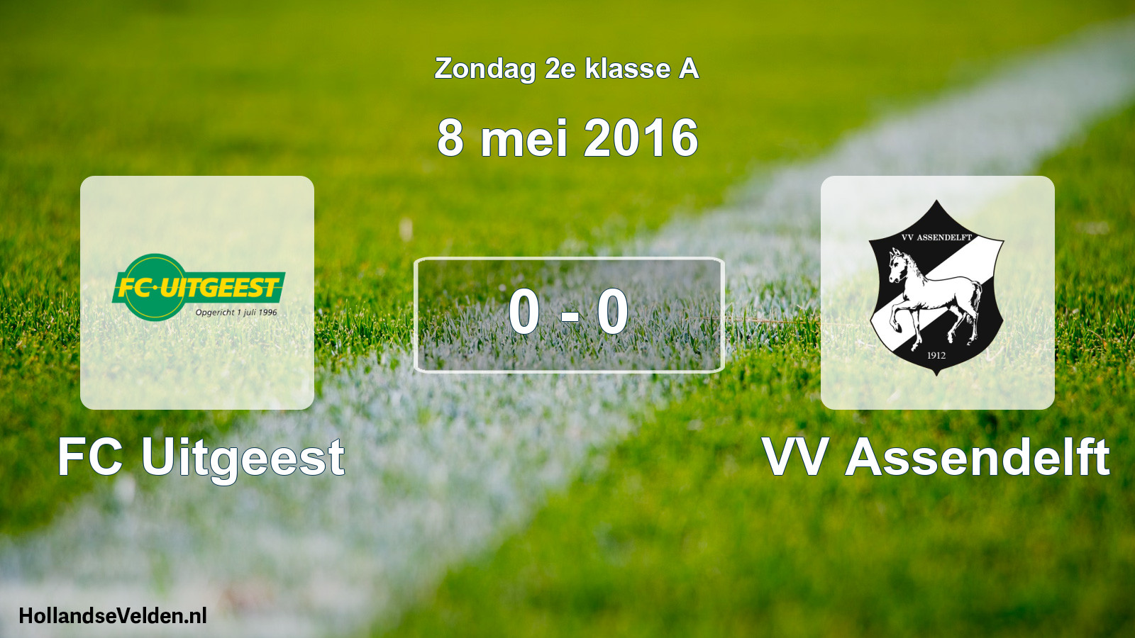 Total number of matches played: FC Uitgeest - VV Assendelft 0 - 0 (8 May 2016)