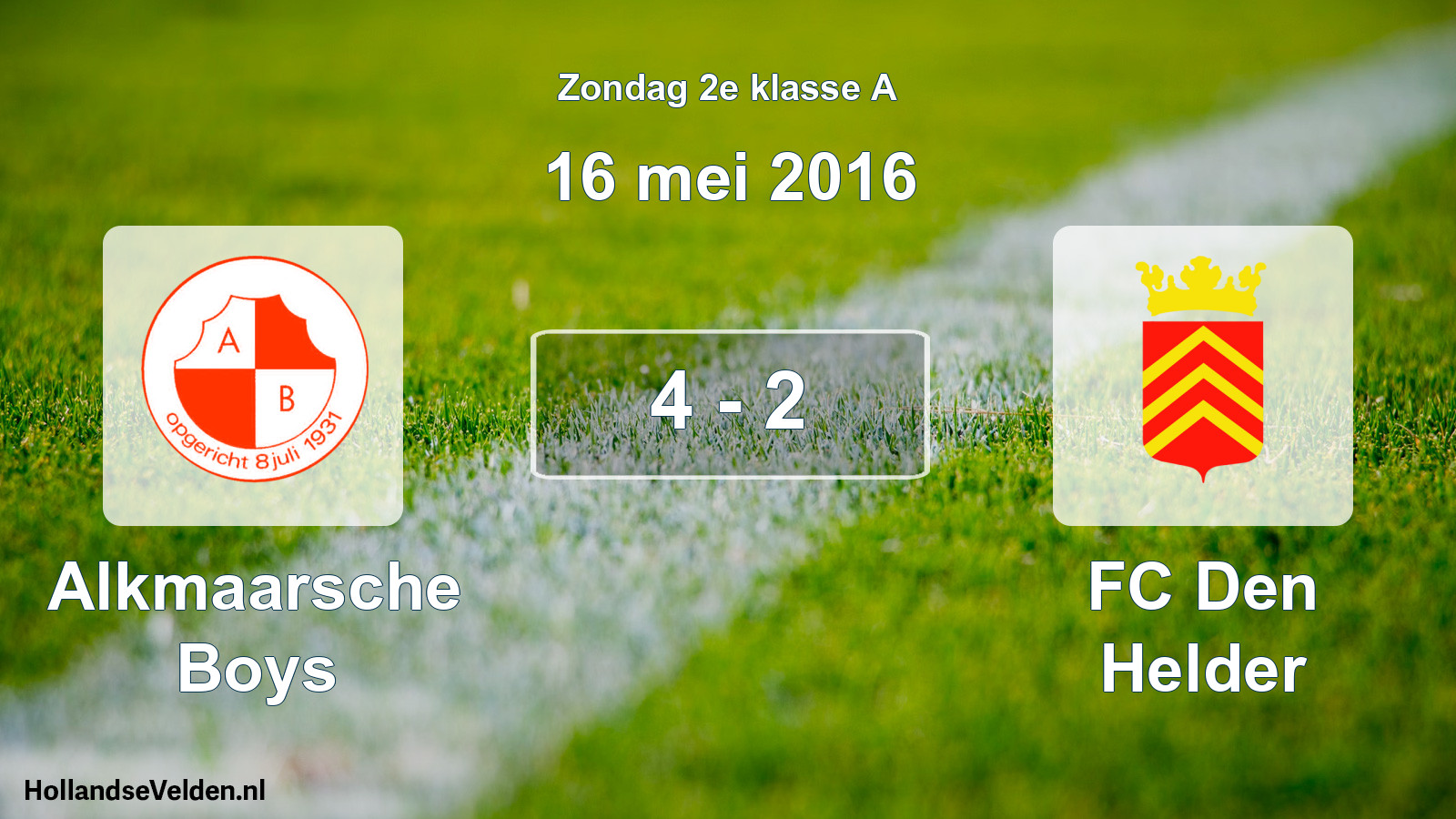 Total number of matches played: Alkmaarsche Boys - FC Den Helder 4 - 2 (16 May 2016)