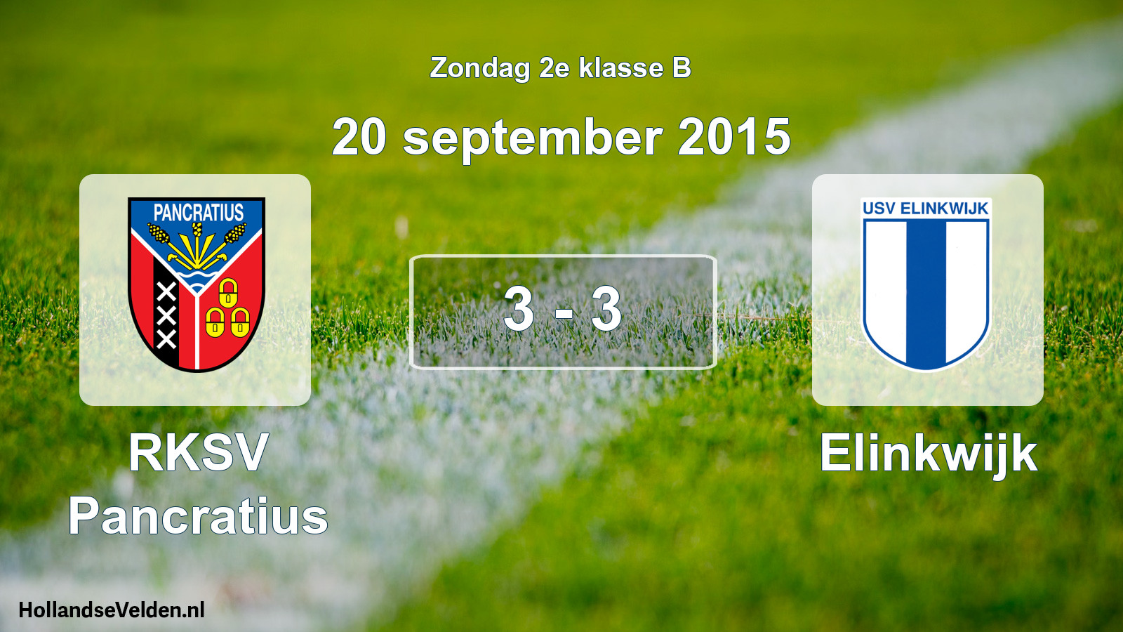 Total number of matches played: RKSV Pancratius - Elinkwijk 3 - 3 (20 September 2015)