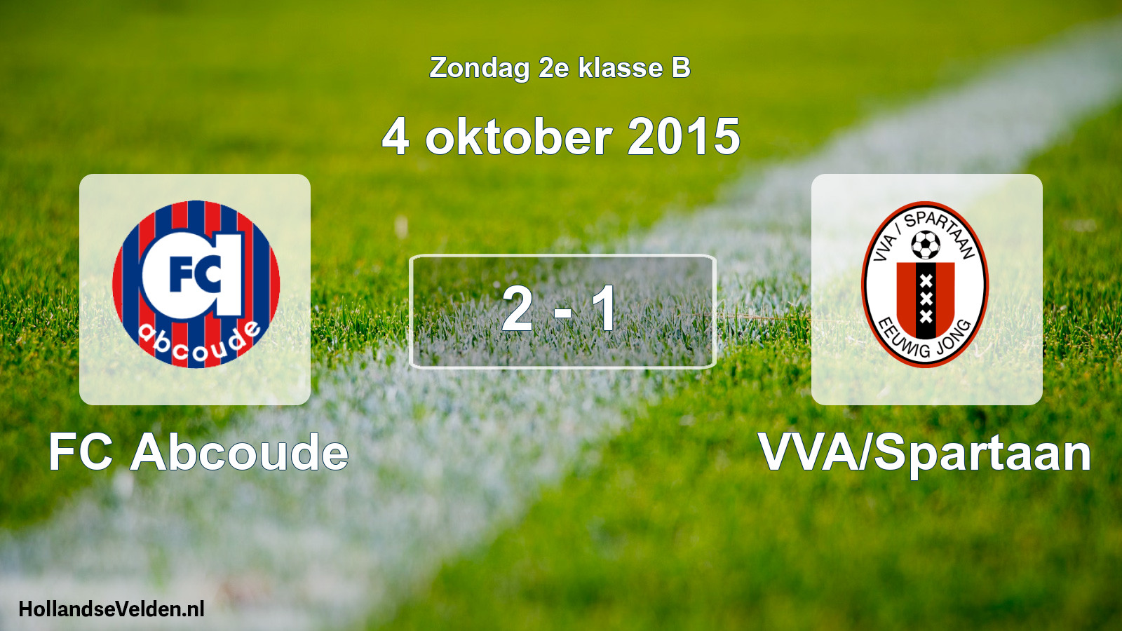 Total number of matches played: FC Abcoude - VVA/Spartaan 2 - 1 (4 October 2015)