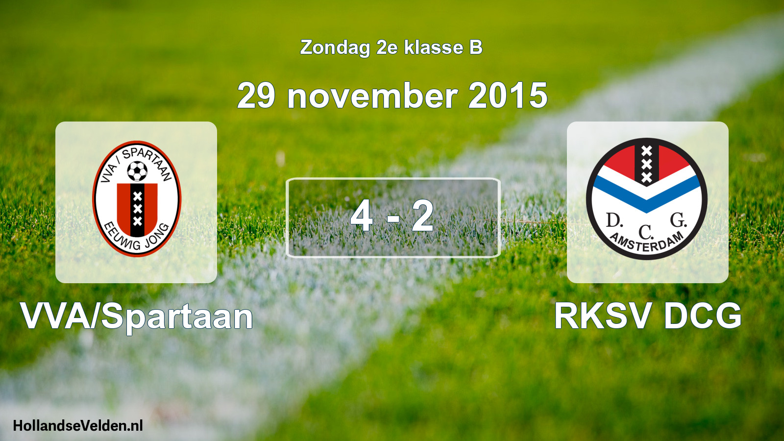 Total number of matches played: VVA/Spartaan - RKSV DCG 4 - 2 (29 November 2015)