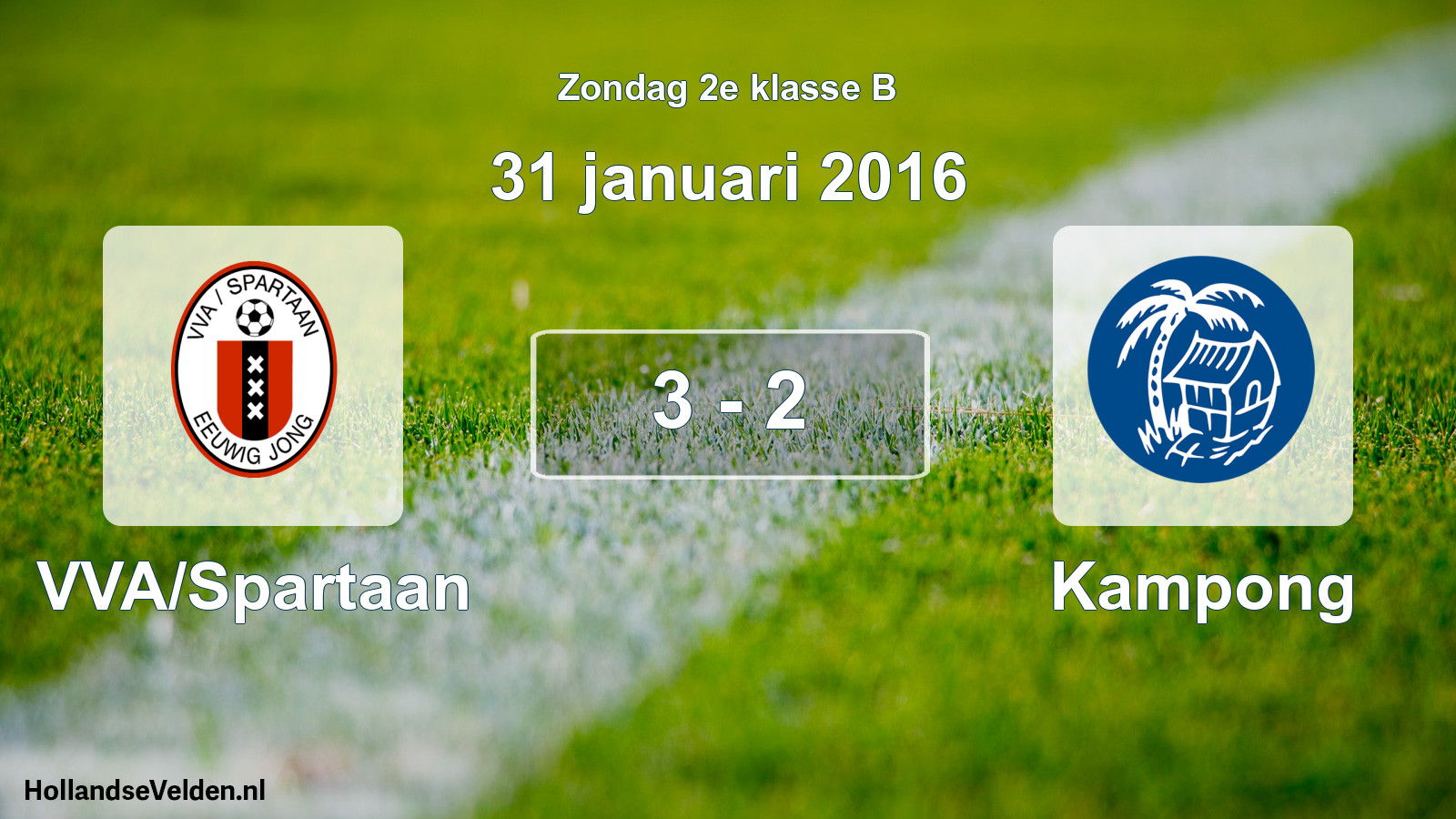 Total number of matches played: VVA/Spartaan - Kampong 3 - 2 (31 January 2016)