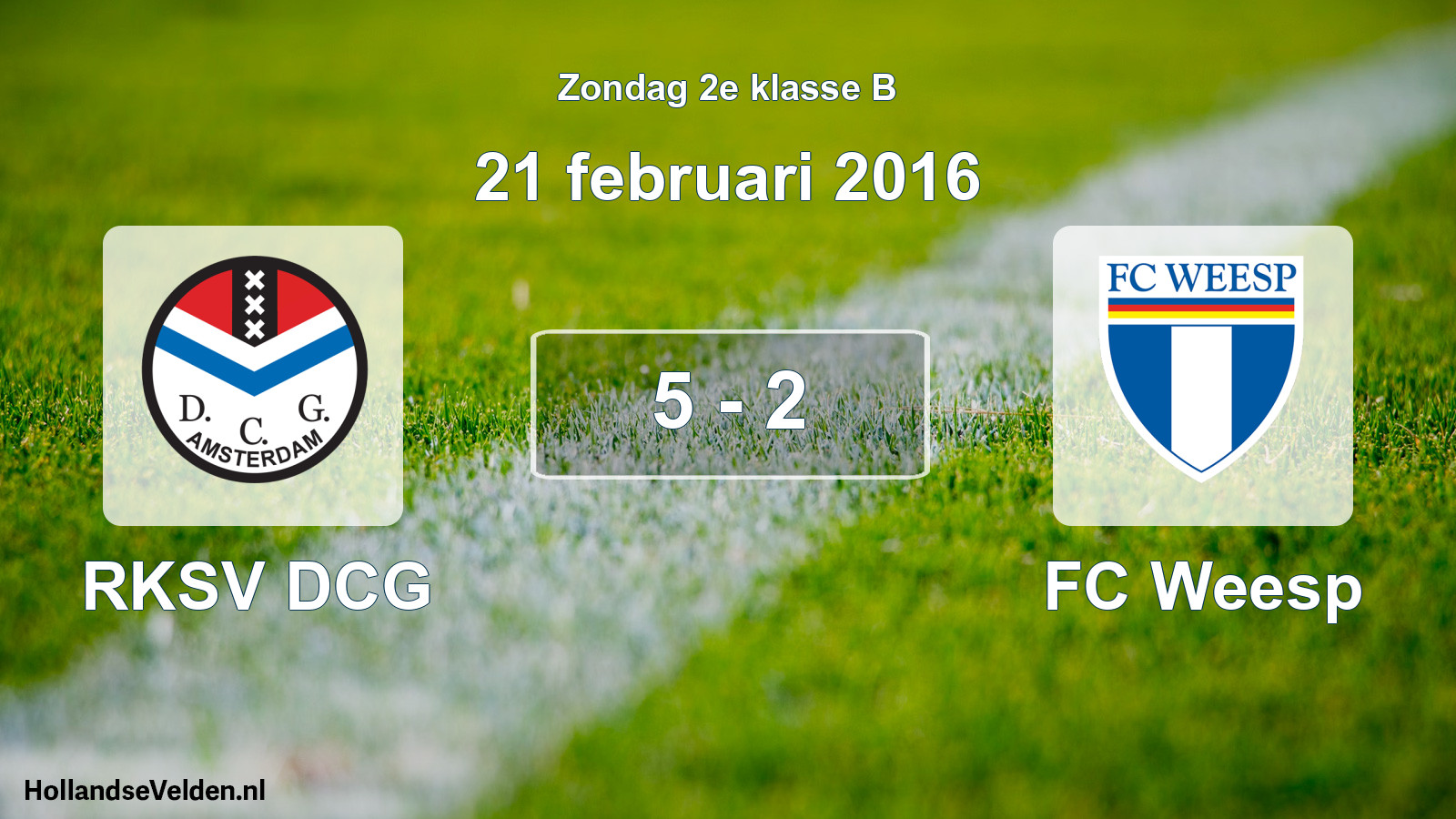 Total number of matches played: RKSV DCG - FC Weesp 5 - 2 (21 February 2016)