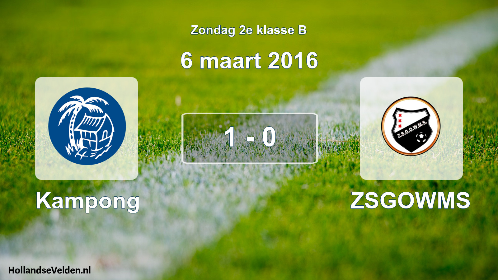 Total number of matches played: Kampong - ZSGOWMS 1 - 0 (6 March 2016)