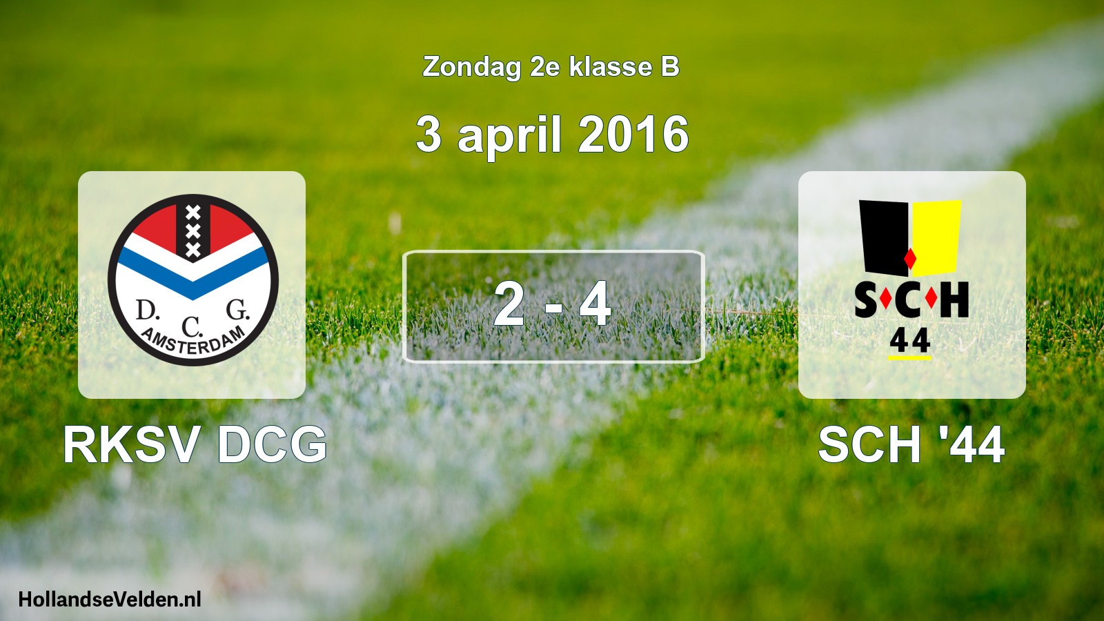 Total number of matches played: RKSV DCG - SCH '44 2 - 4 (3 April 2016)