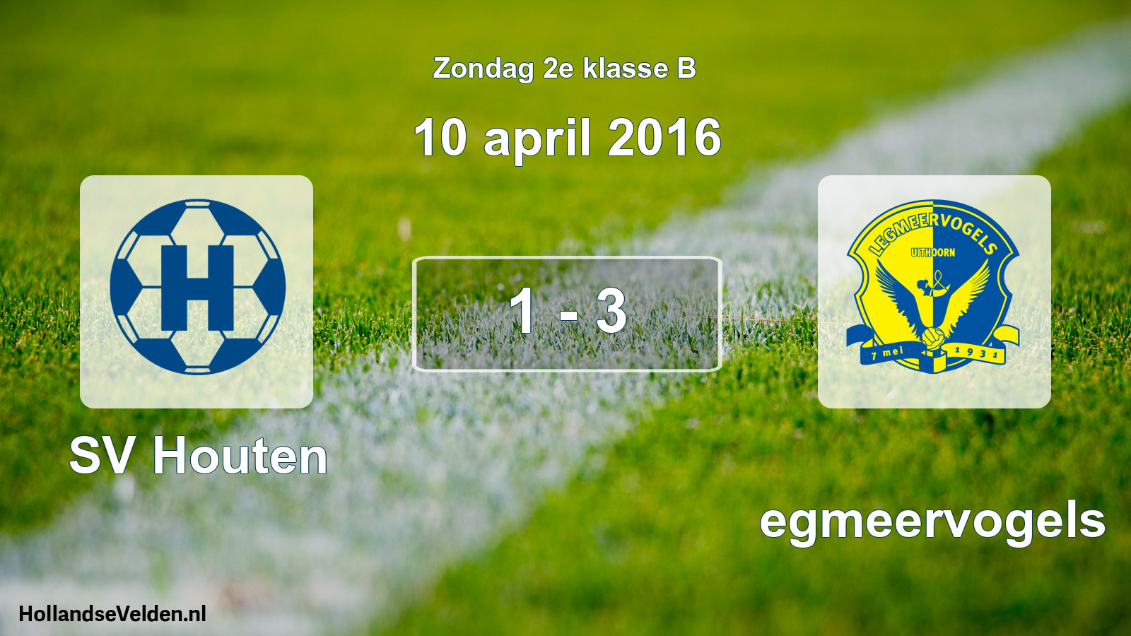 Total number of matches played: SV Houten - Legmeervogels 1 - 3 (10 April 2016)