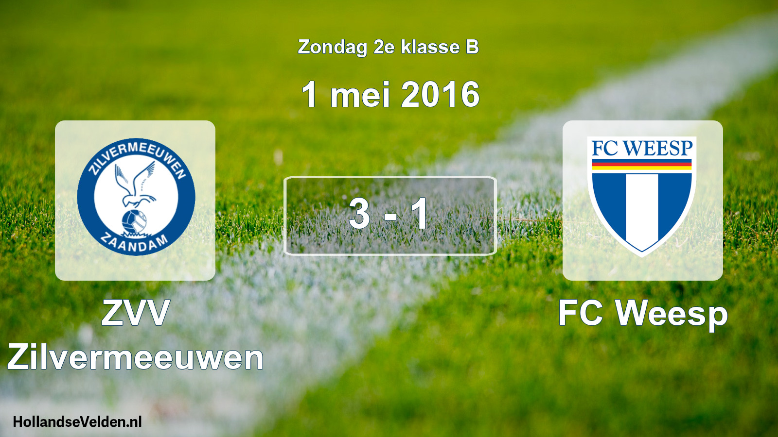 Total number of matches played: ZVV Zilvermeeuwen - FC Weesp 3 - 1 (1 May 2016)