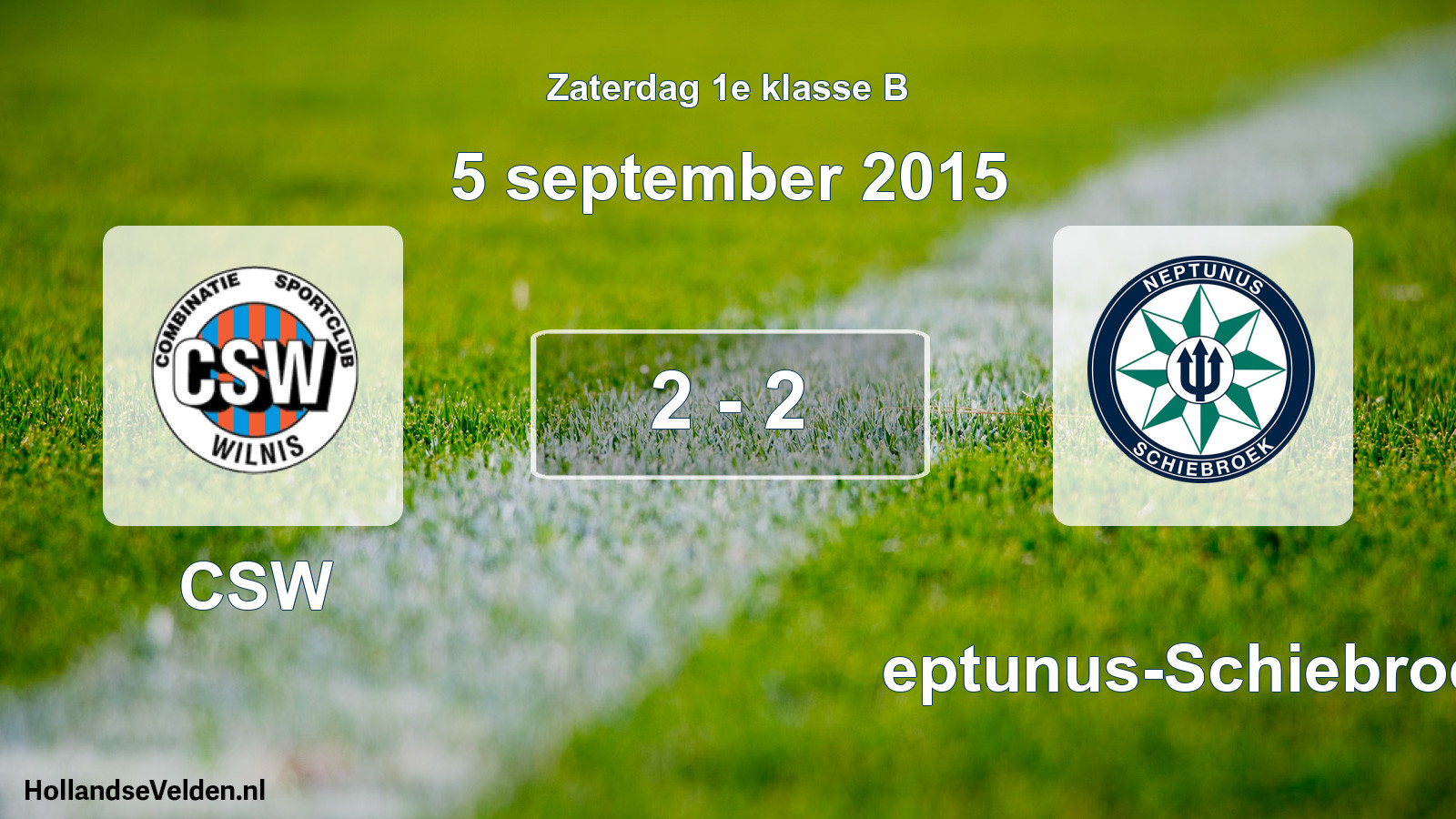 Total number of matches played: CSW - Neptunus-Schiebroek 2 - 2 (5 September 2015)