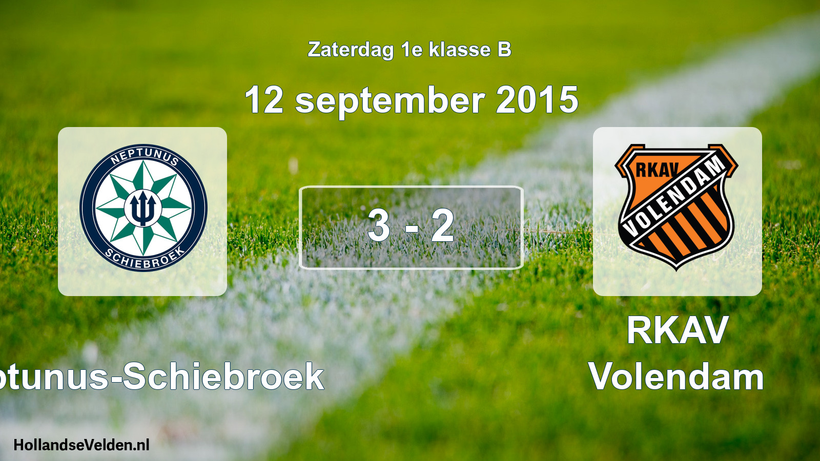 Total number of matches played: Neptunus-Schiebroek - RKAV Volendam 3 - 2 (12 September 2015)