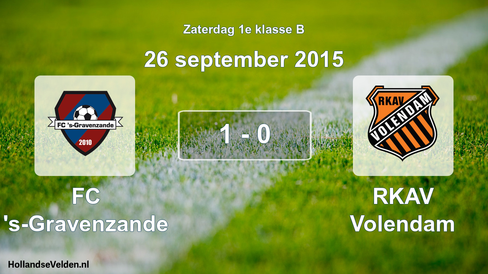 Total number of matches played: FC 's-Gravenzande - RKAV Volendam 1 - 0 (26 September 2015)