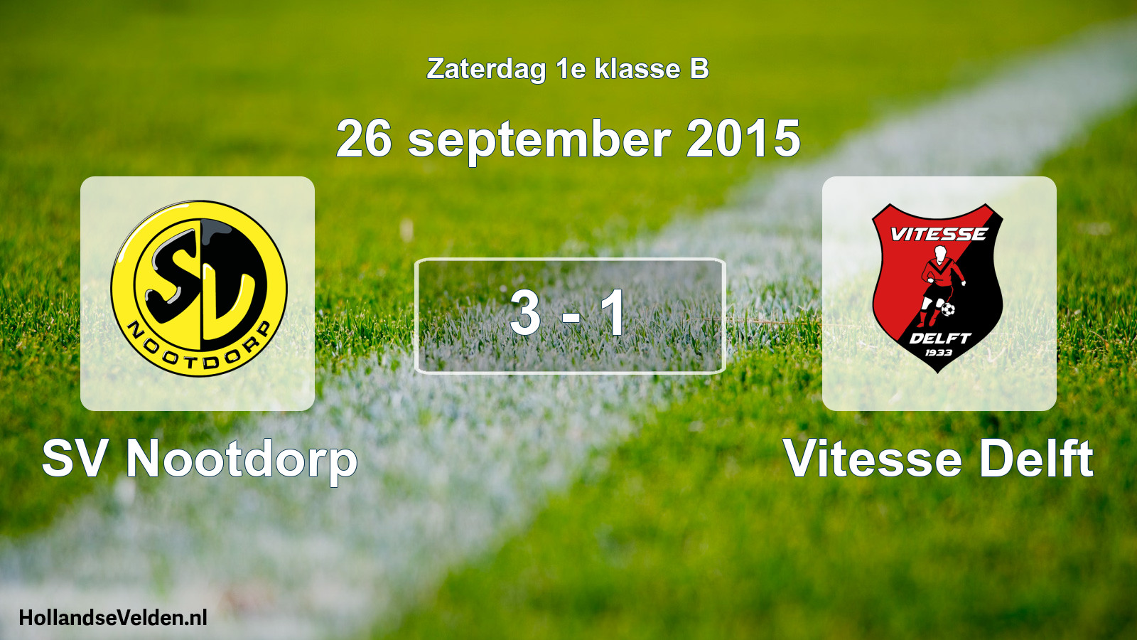 Total number of matches played: SV Nootdorp - Vitesse Delft 3 - 1 (26 September 2015)