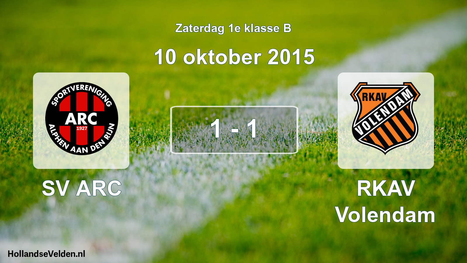 Total number of matches played: SV ARC - RKAV Volendam 1 - 1 (10 October 2015)
