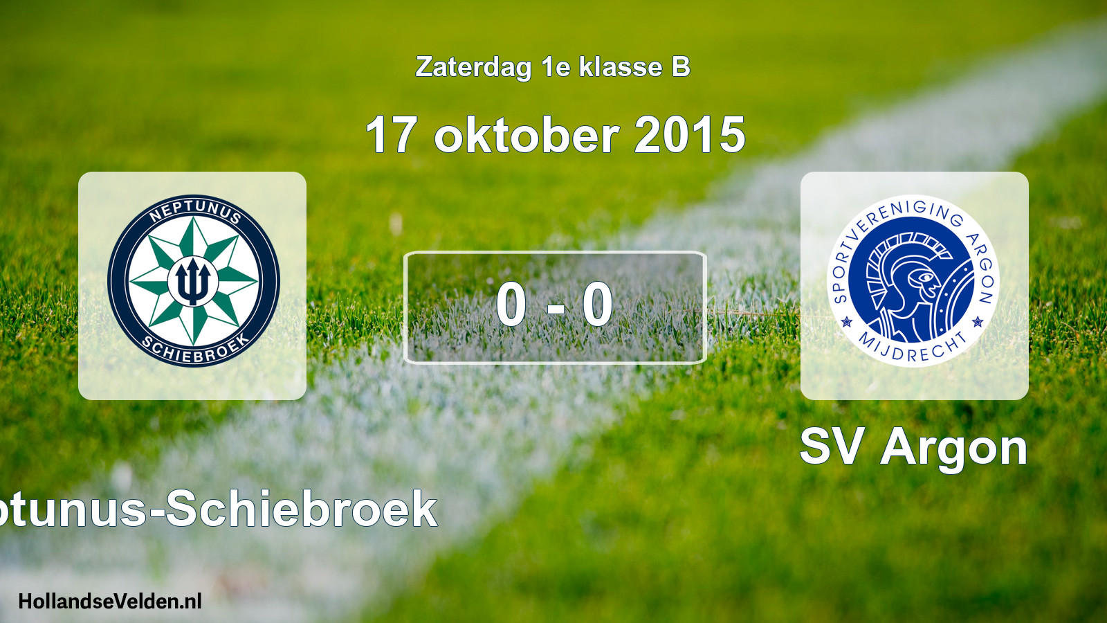 Total number of matches played: Neptunus-Schiebroek - SV Argon 0 - 0 (17 October 2015)