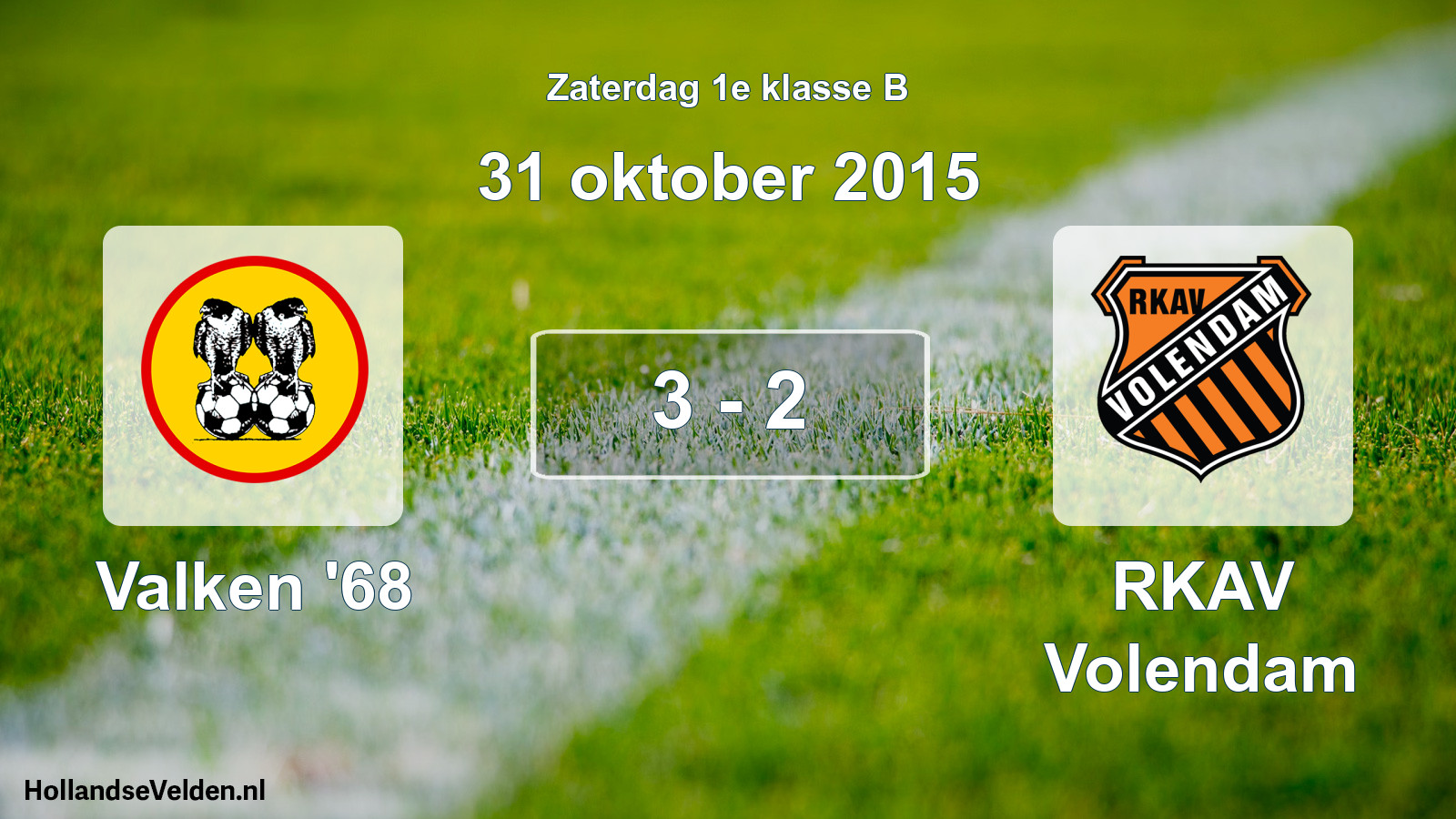 Total number of matches played: Valken '68 - RKAV Volendam 3 - 2 (31 October 2015)