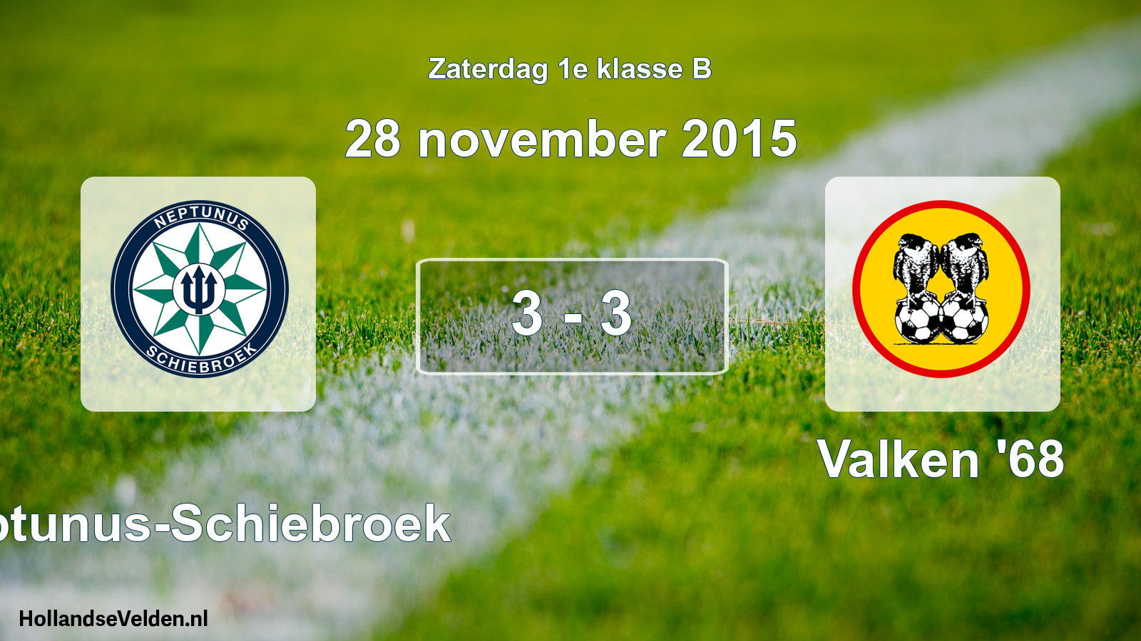 Total number of matches played: Neptunus-Schiebroek - Valken '68 3 - 3 (28 November 2015)