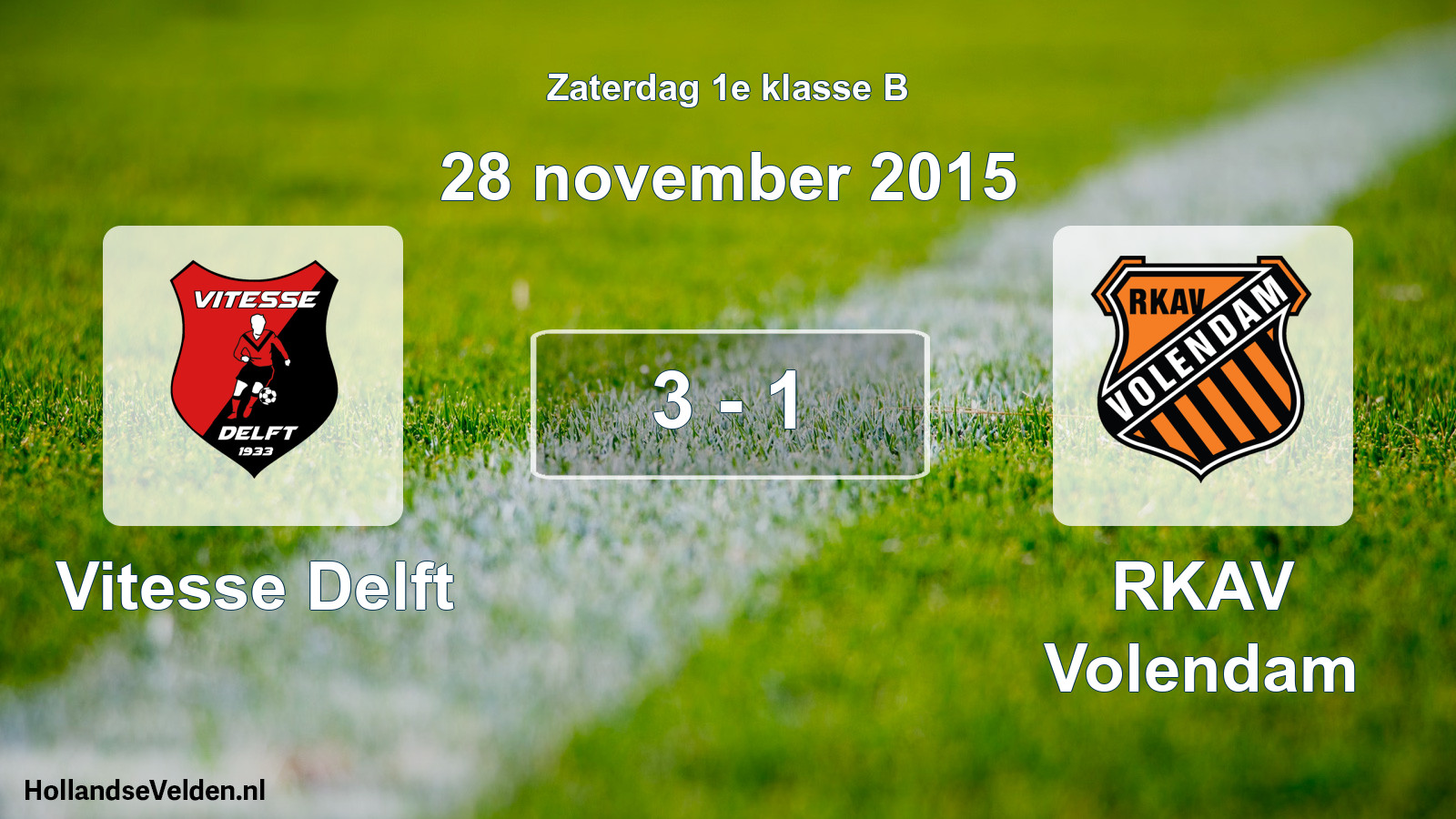 Total number of matches played: Vitesse Delft - RKAV Volendam 3 - 1 (28 November 2015)