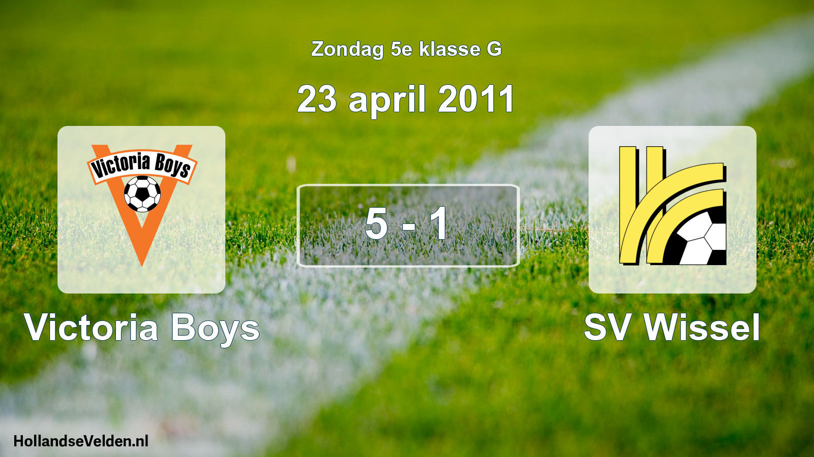Total number of matches played: Victoria Boys - SV Wissel 5 - 1 (23 April 2011)