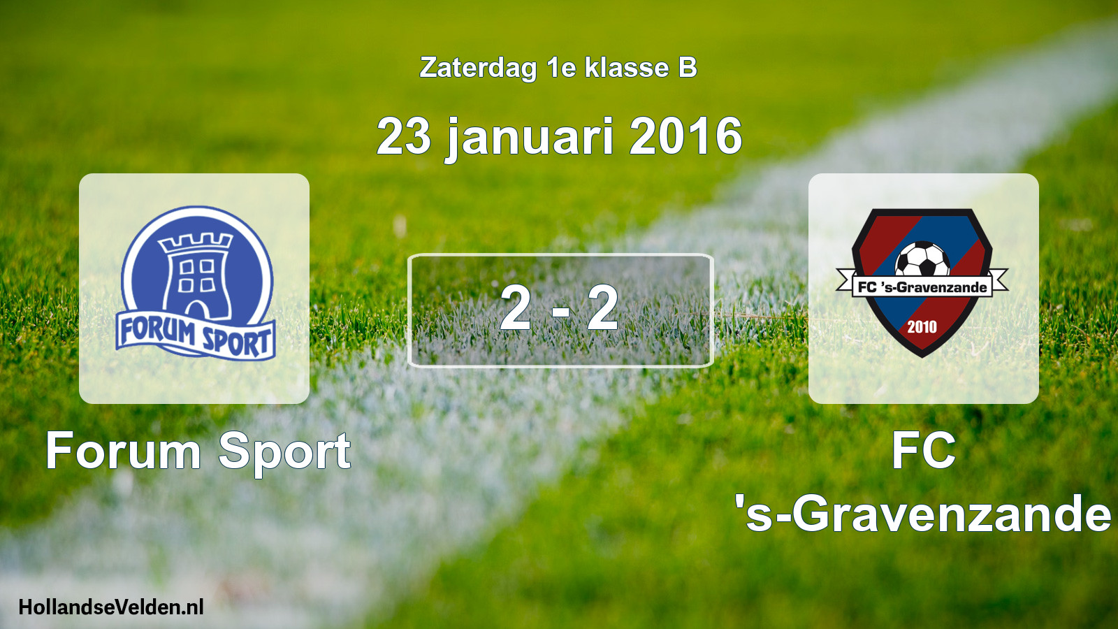 Total number of matches played: Forum Sport - FC 's-Gravenzande 2 - 2 (23 January 2016)