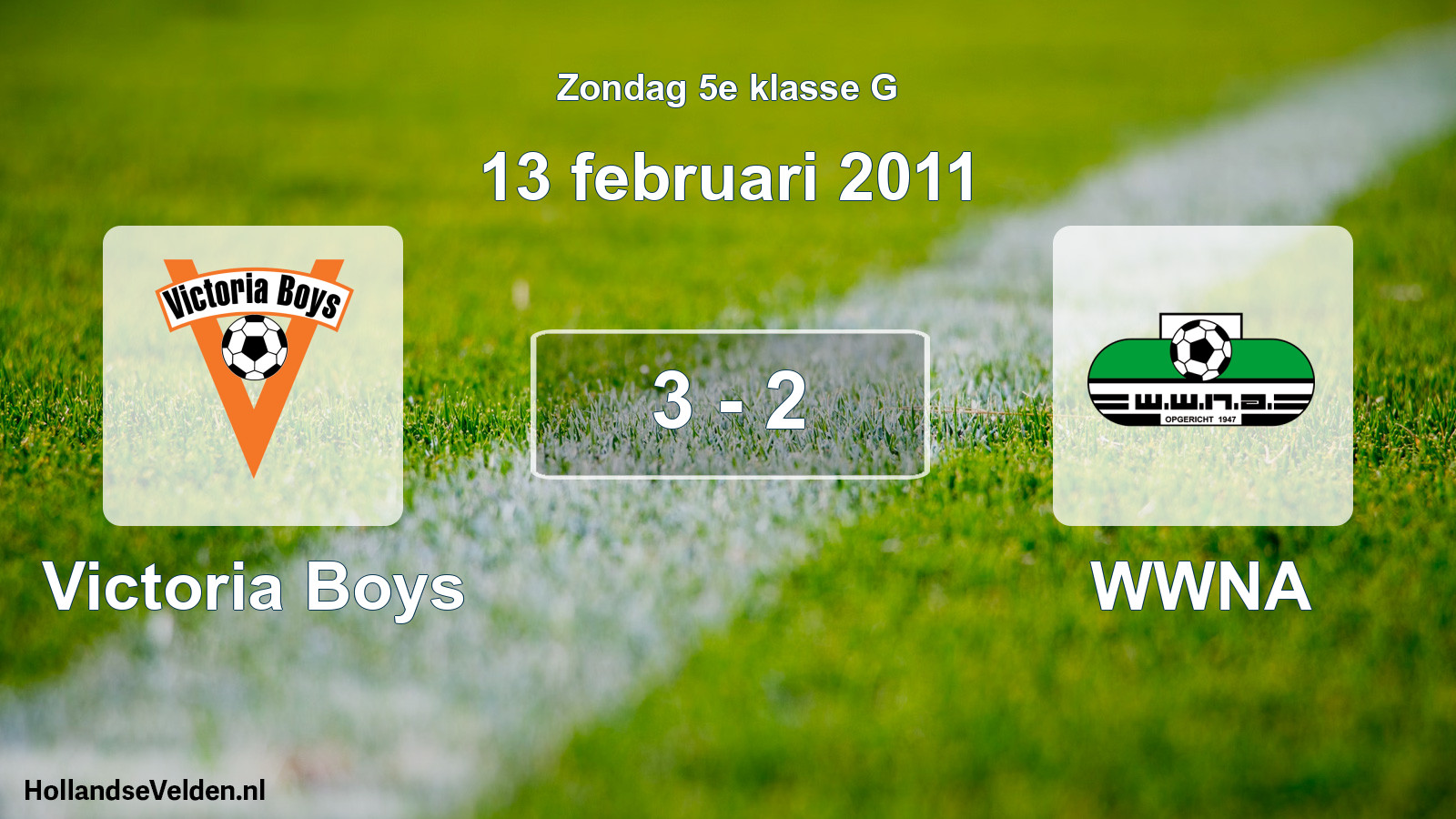 Total number of matches played: Victoria Boys - WWNA 3 - 2 (13 February 2011)