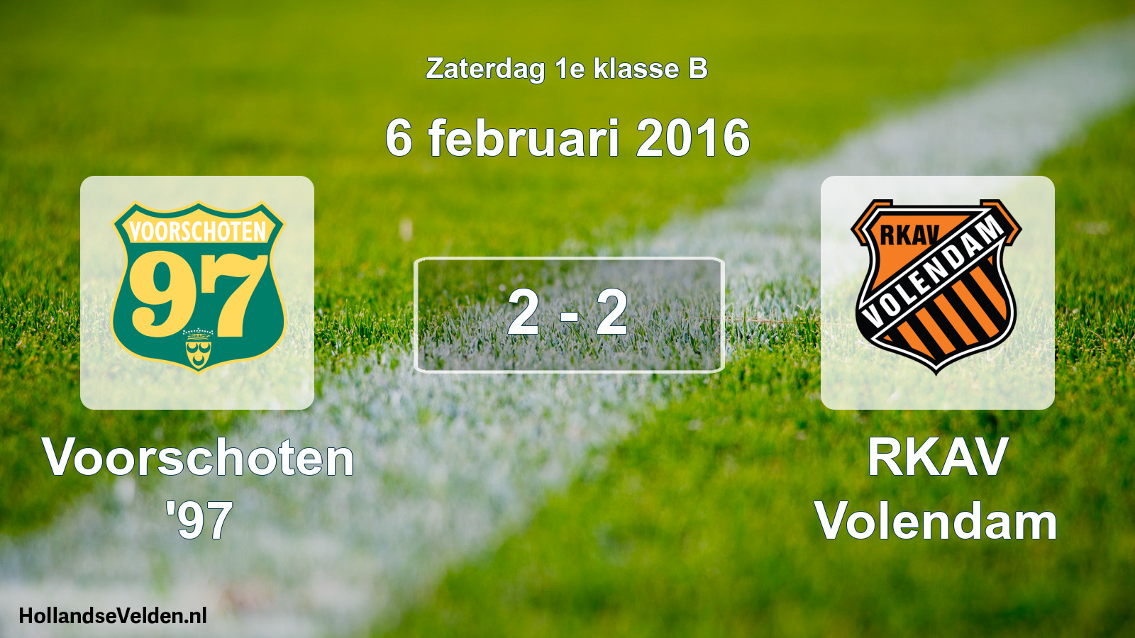 Total number of matches played: Voorschoten '97 - RKAV Volendam 2 - 2 (6 February 2016)
