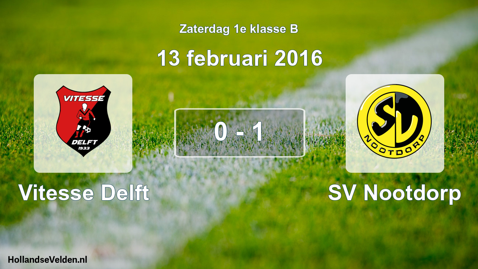 Total number of matches played: Vitesse Delft - SV Nootdorp 0 - 1 (13 February 2016)