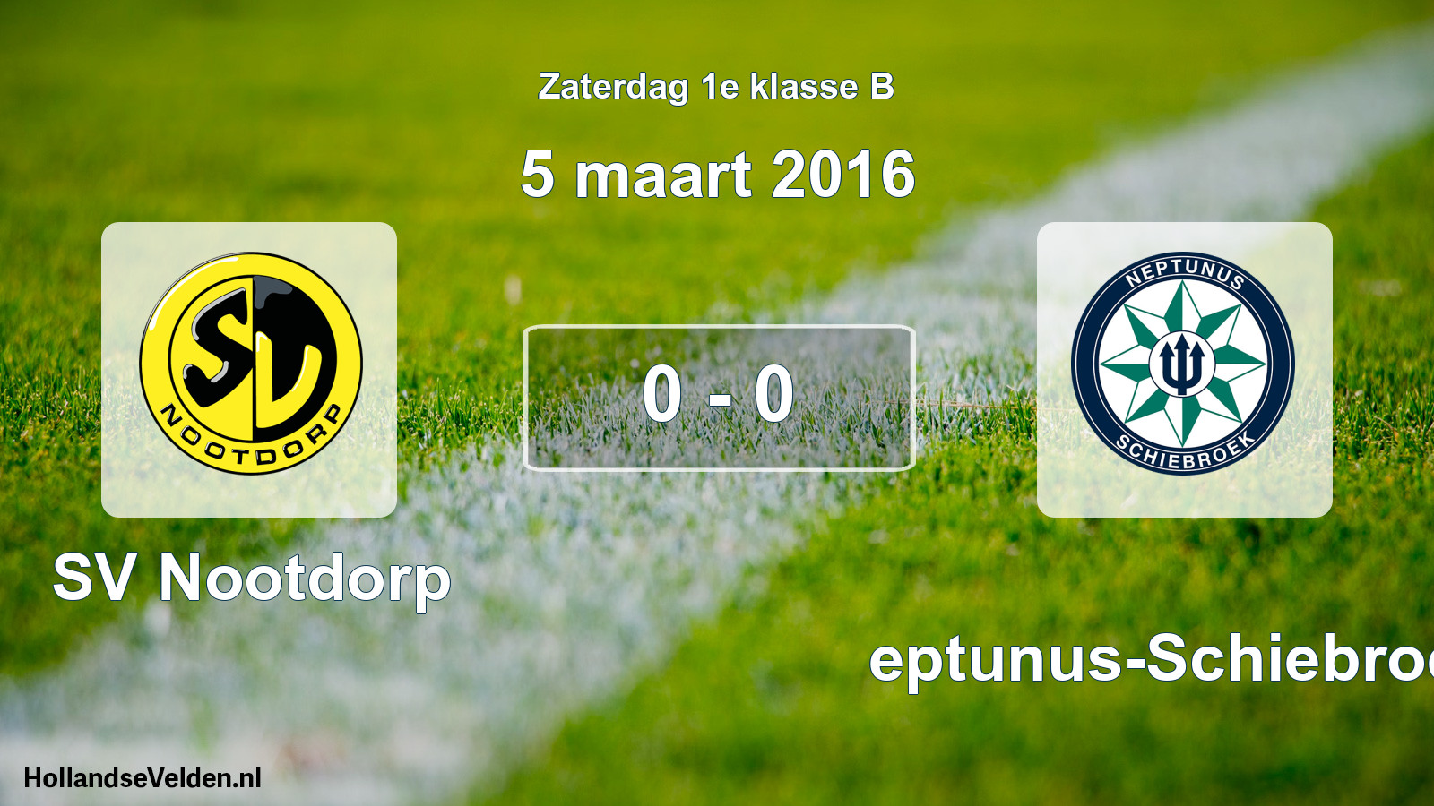 Total number of matches played: SV Nootdorp - Neptunus-Schiebroek 0 - 0 (5 March 2016)