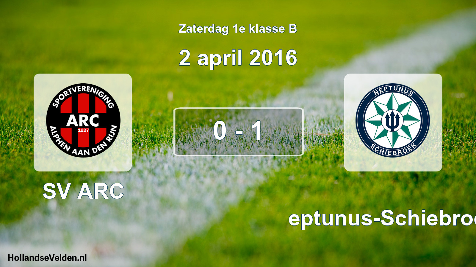 Total number of matches played: SV ARC - Neptunus-Schiebroek 0 - 1 (2 April 2016)