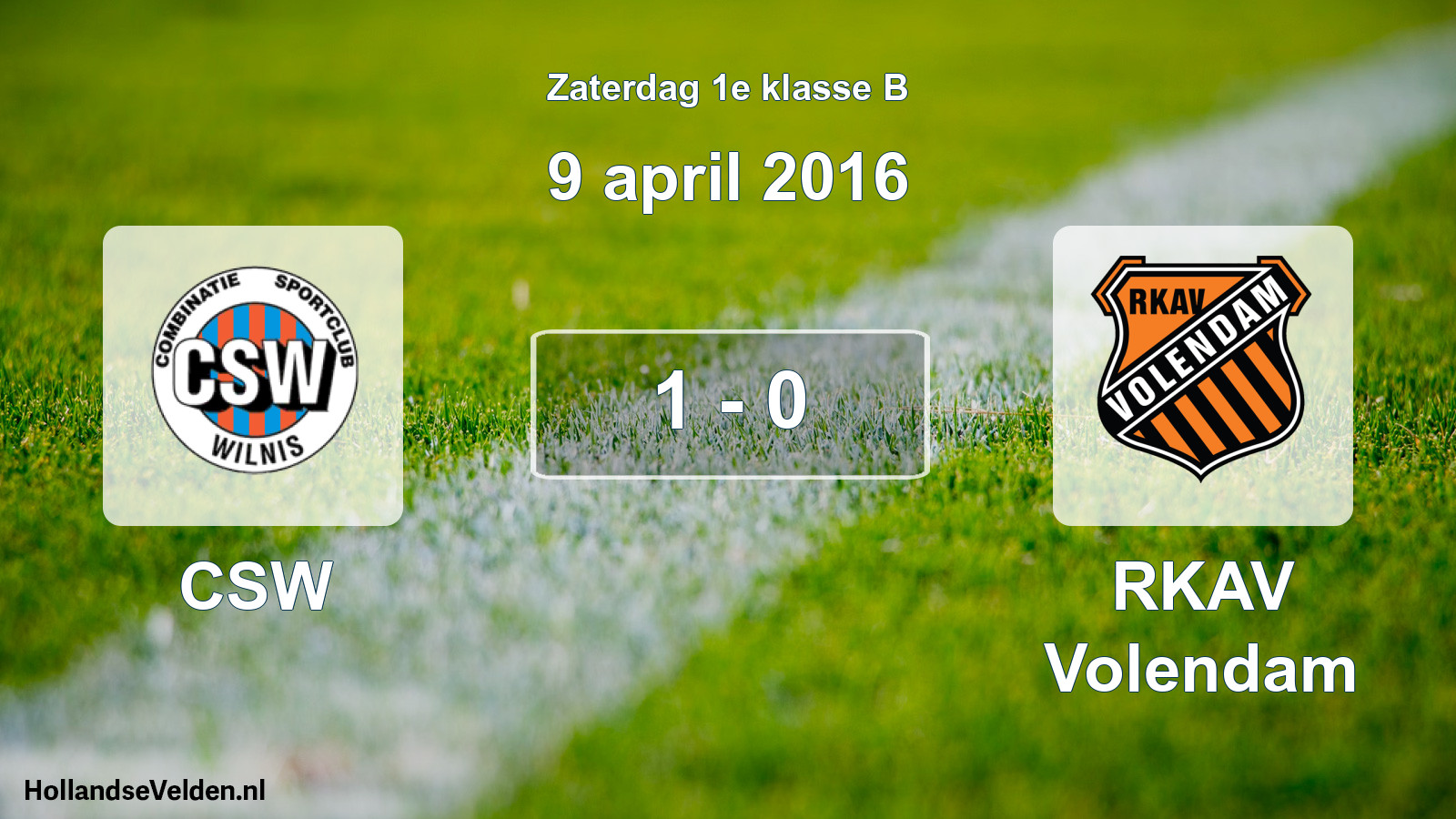 Total number of matches played: CSW - RKAV Volendam 1 - 0 (9 April 2016)