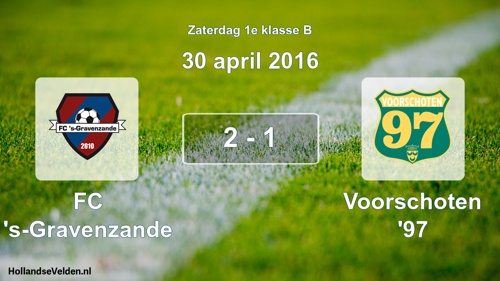 Total number of matches played: FC 's-Gravenzande - Voorschoten '97 2 - 1 (30 April 2016)