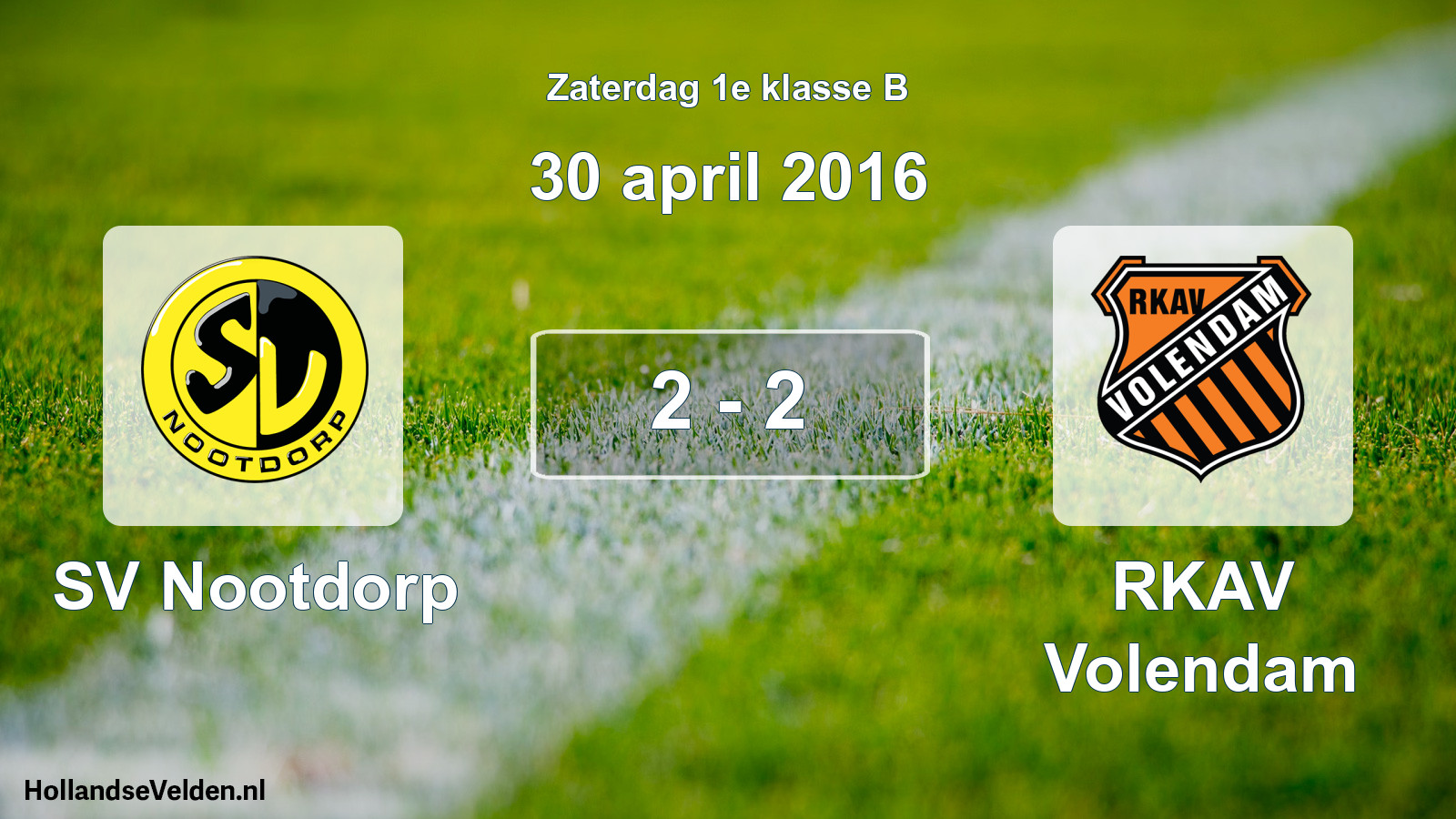 Total number of matches played: SV Nootdorp - RKAV Volendam 2 - 2 (30 April 2016)