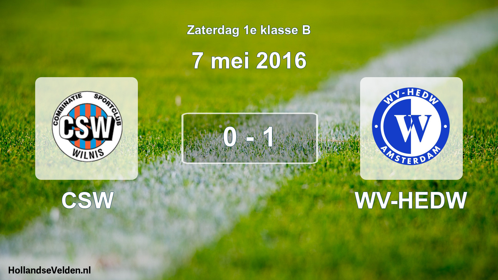 Total number of matches played: CSW - WV-HEDW 0 - 1 (7 May 2016)