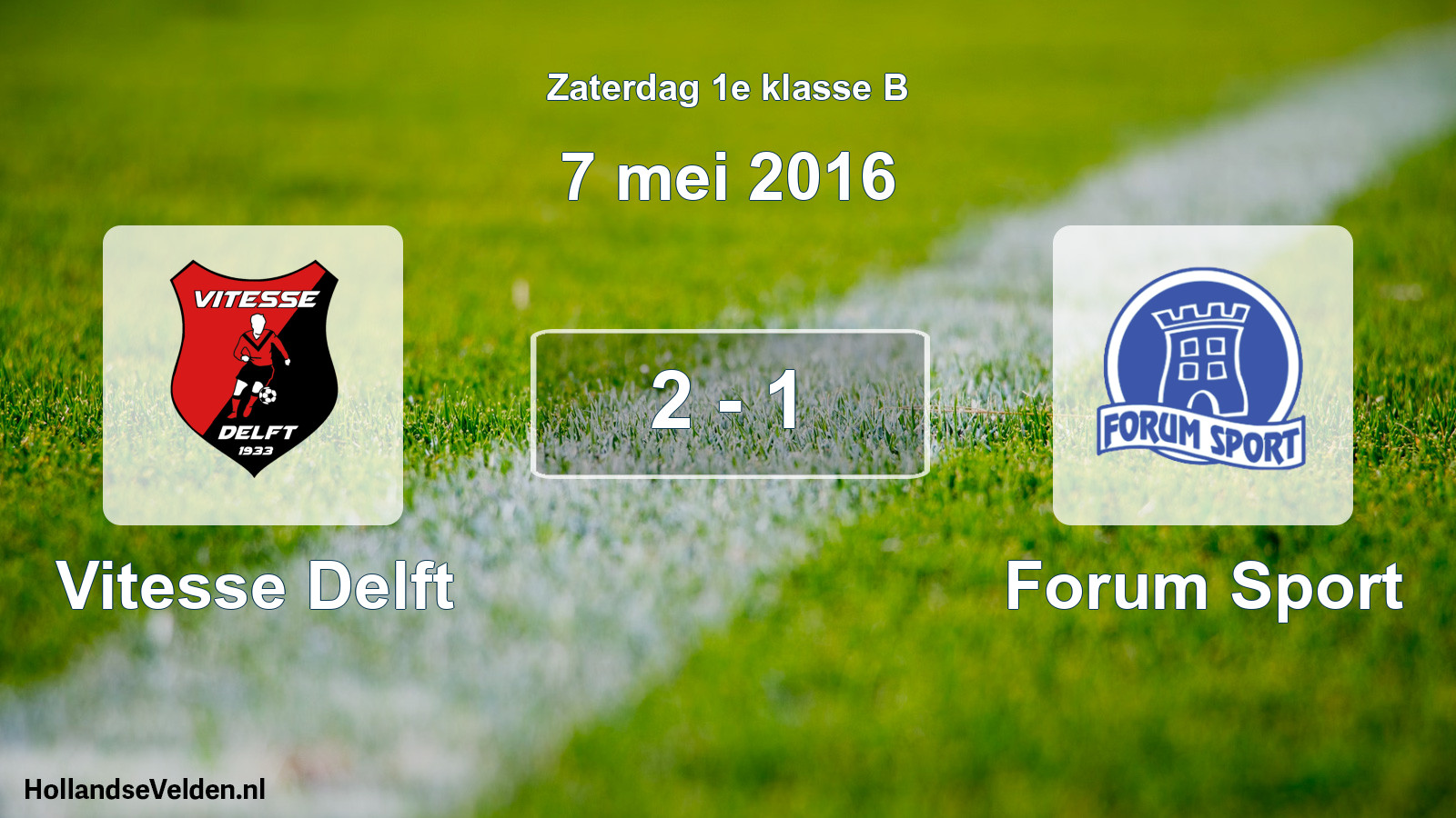 Total number of matches played: Vitesse Delft - Forum Sport 2 - 1 (7 May 2016)