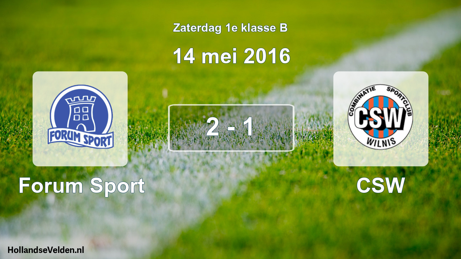 Total number of matches played: Forum Sport - CSW 2 - 1 (14 May 2016)