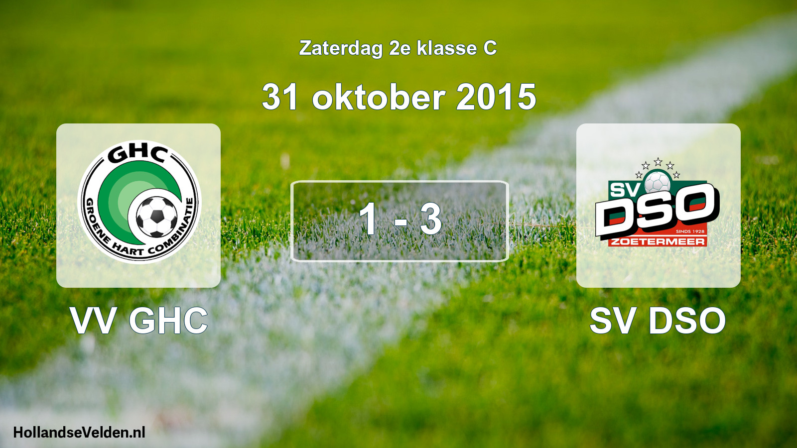Total number of matches played: VV GHC - SV DSO 1 - 3 (31 October 2015)