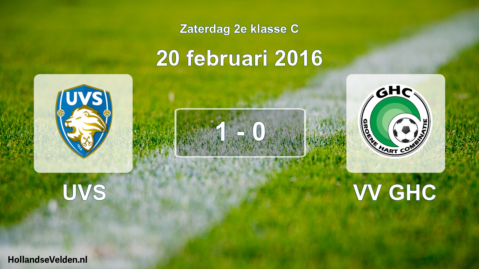 Total number of matches played: UVS - VV GHC 1 - 0 (20 February 2016)
