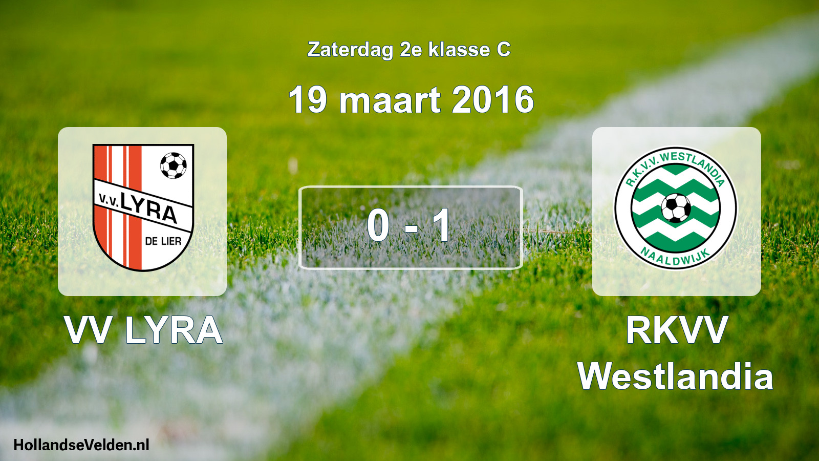 Total number of matches played: VV LYRA - RKVV Westlandia 0 - 1 (19 March 2016)