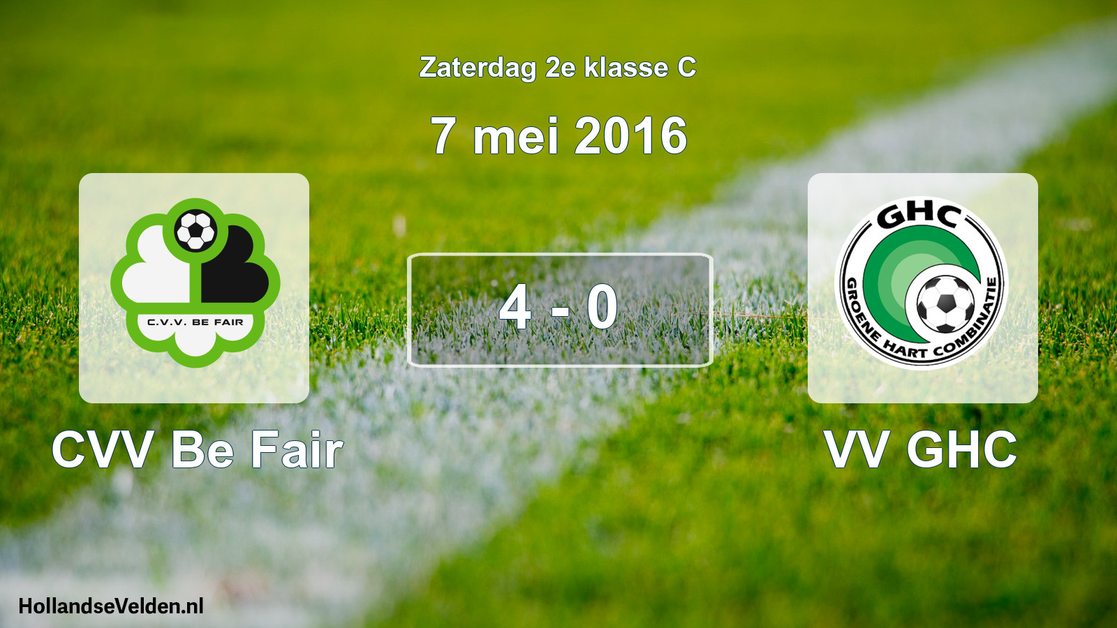 Total number of matches played: CVV Be Fair - VV GHC 4 - 0 (7 May 2016)