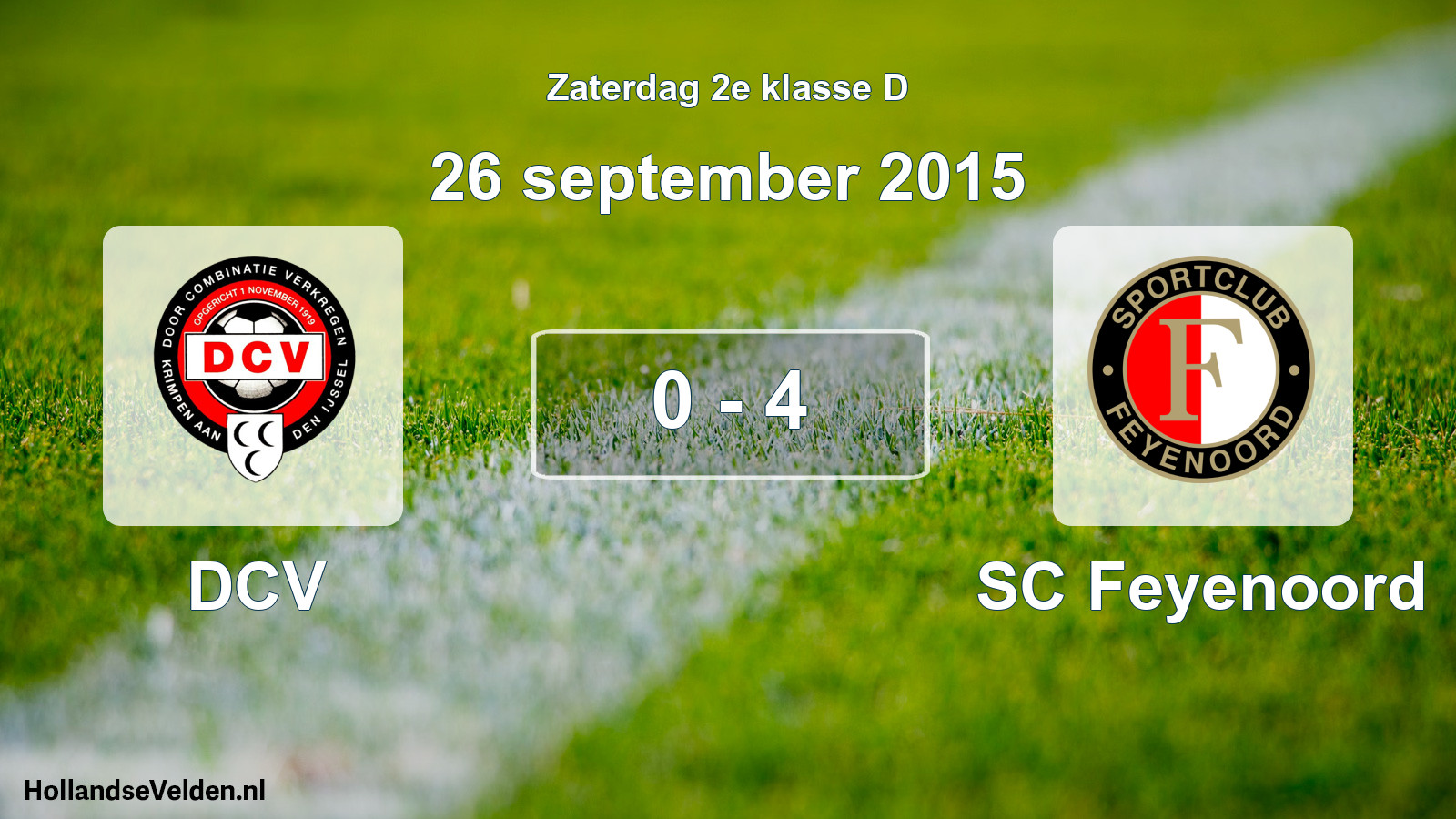 Total number of matches played: DCV - SC Feyenoord 0 - 4 (26 September 2015)