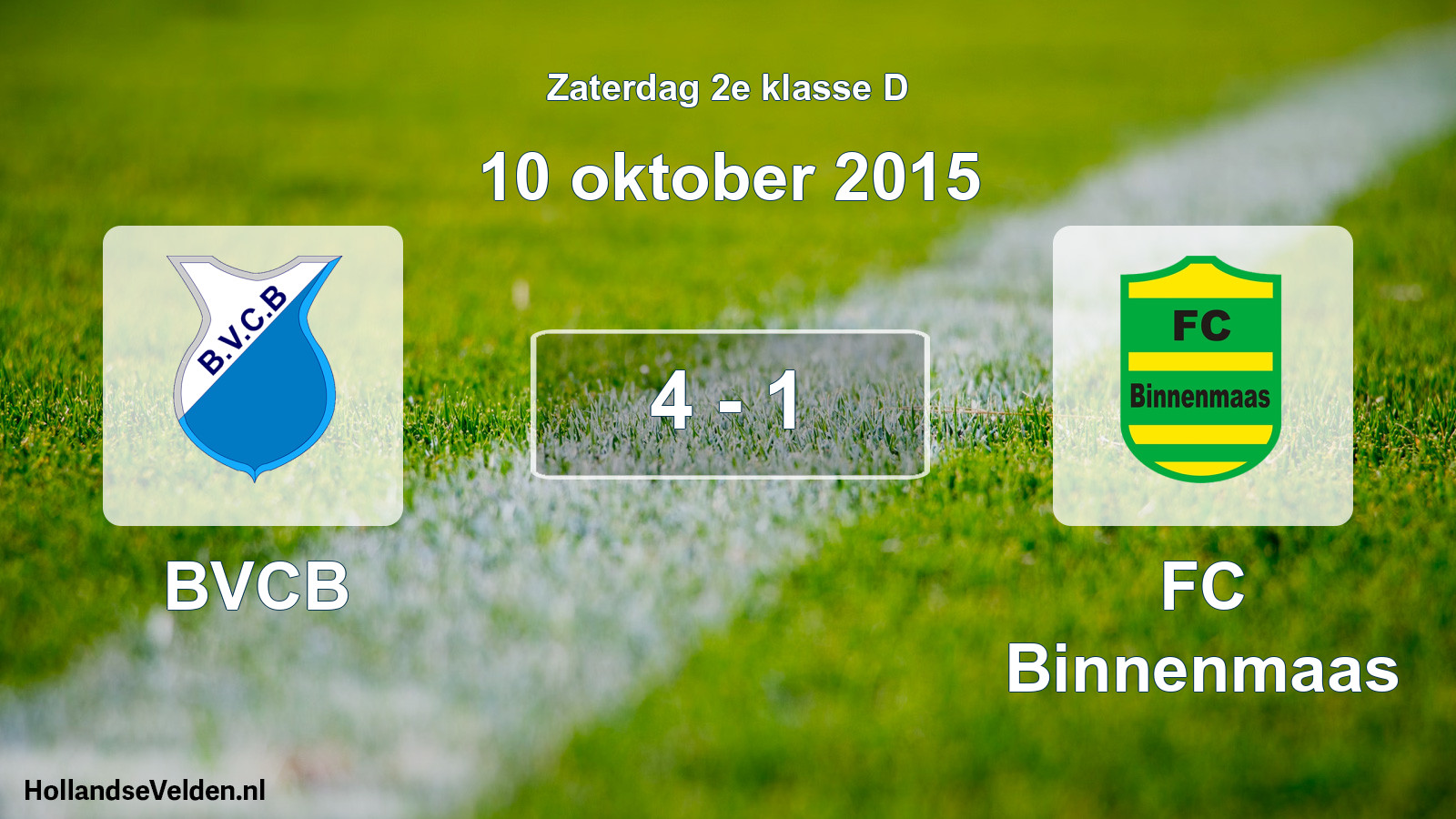Total number of matches played: BVCB - FC Binnenmaas 4 - 1 (10 October 2015)