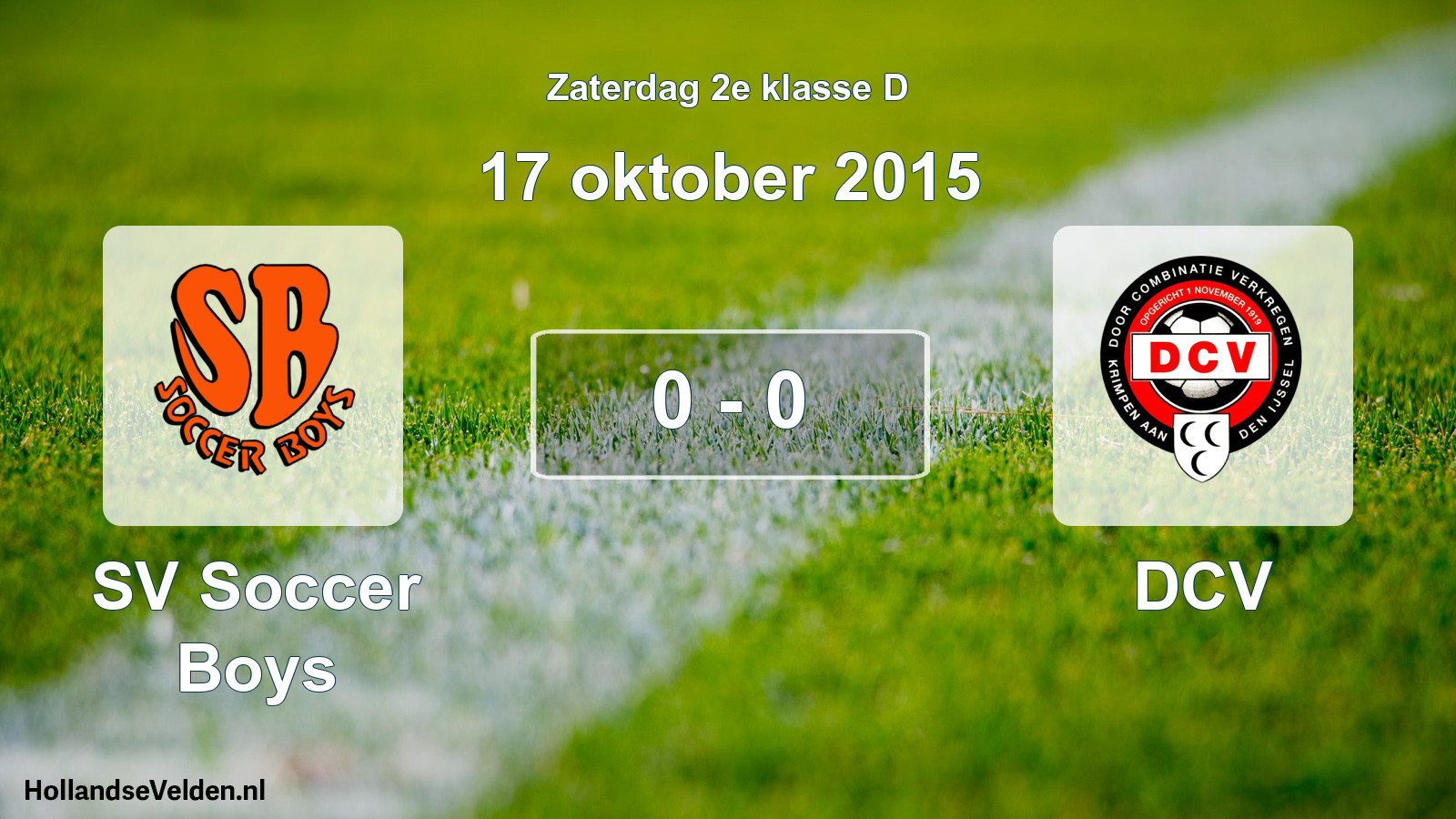 Total number of matches played: SV Soccer Boys - DCV 0 - 0 (17 October 2015)
