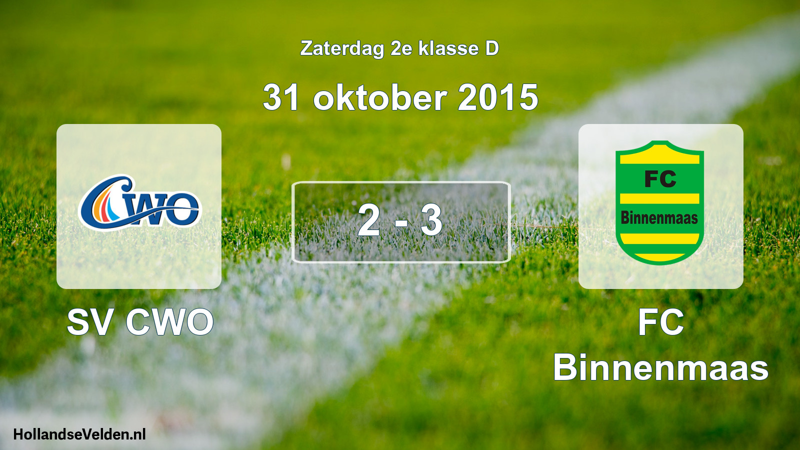 Total number of matches played: SV CWO - FC Binnenmaas 2 - 3 (31 October 2015)