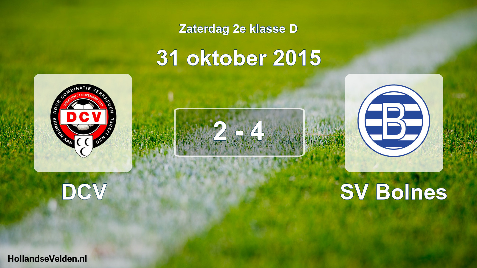 Total number of matches played: DCV - SV Bolnes 2 - 4 (31 October 2015)
