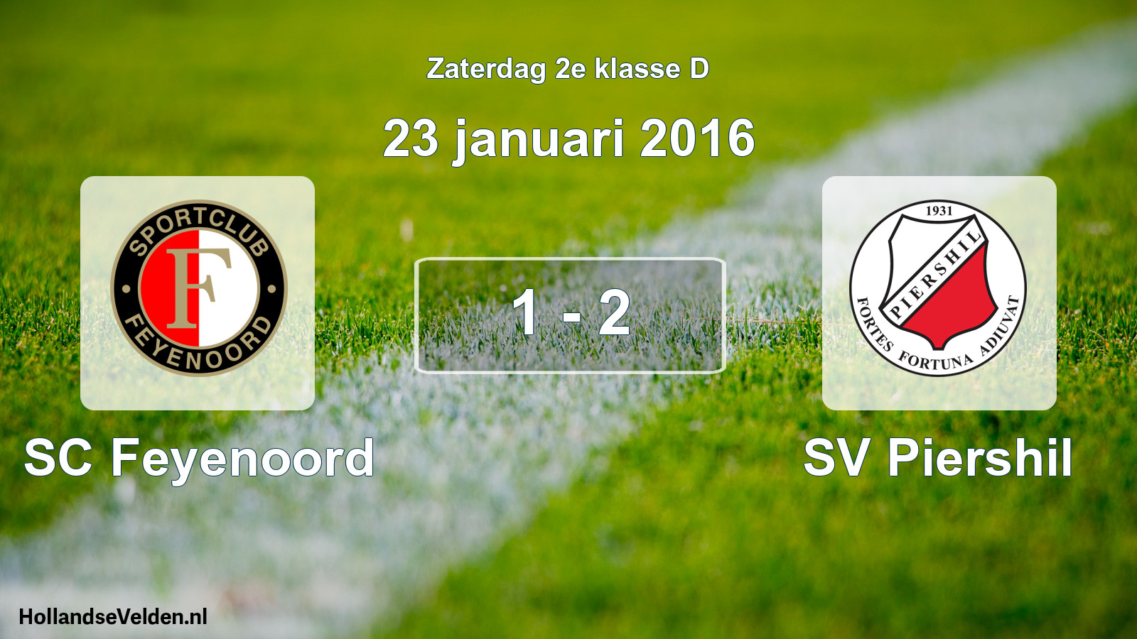 Total number of matches played: SC Feyenoord - SV Piershil 1 - 2 (23 January 2016)