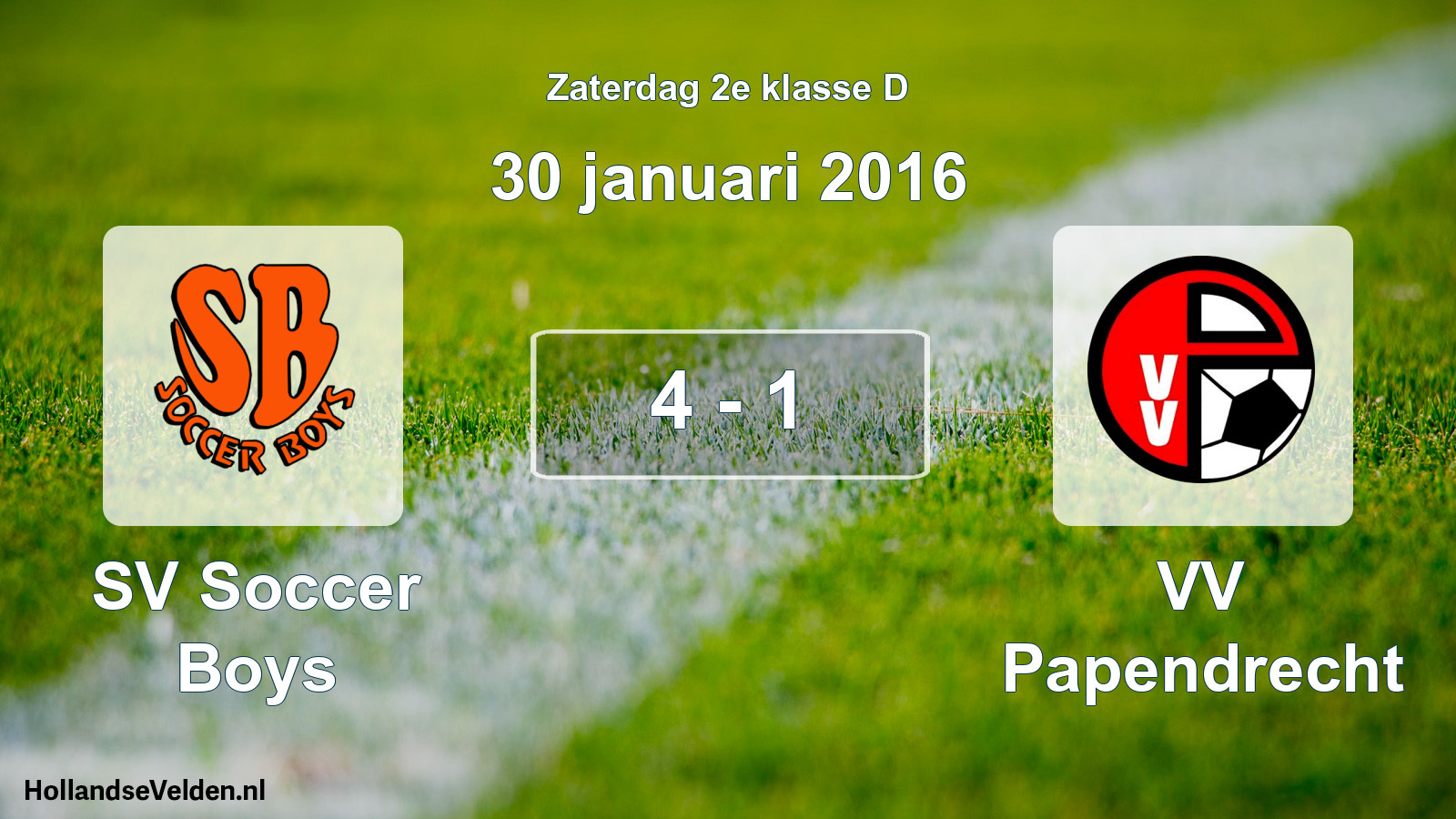 Total number of matches played: SV Soccer Boys - VV Papendrecht 4 - 1 (30 January 2016)
