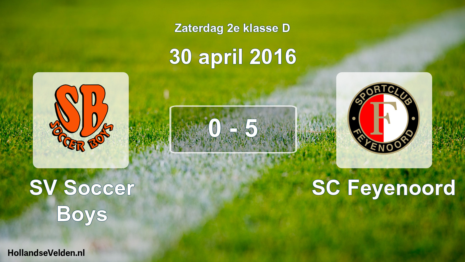 Total number of matches played: SV Soccer Boys - SC Feyenoord 0 - 5 (30 April 2016)