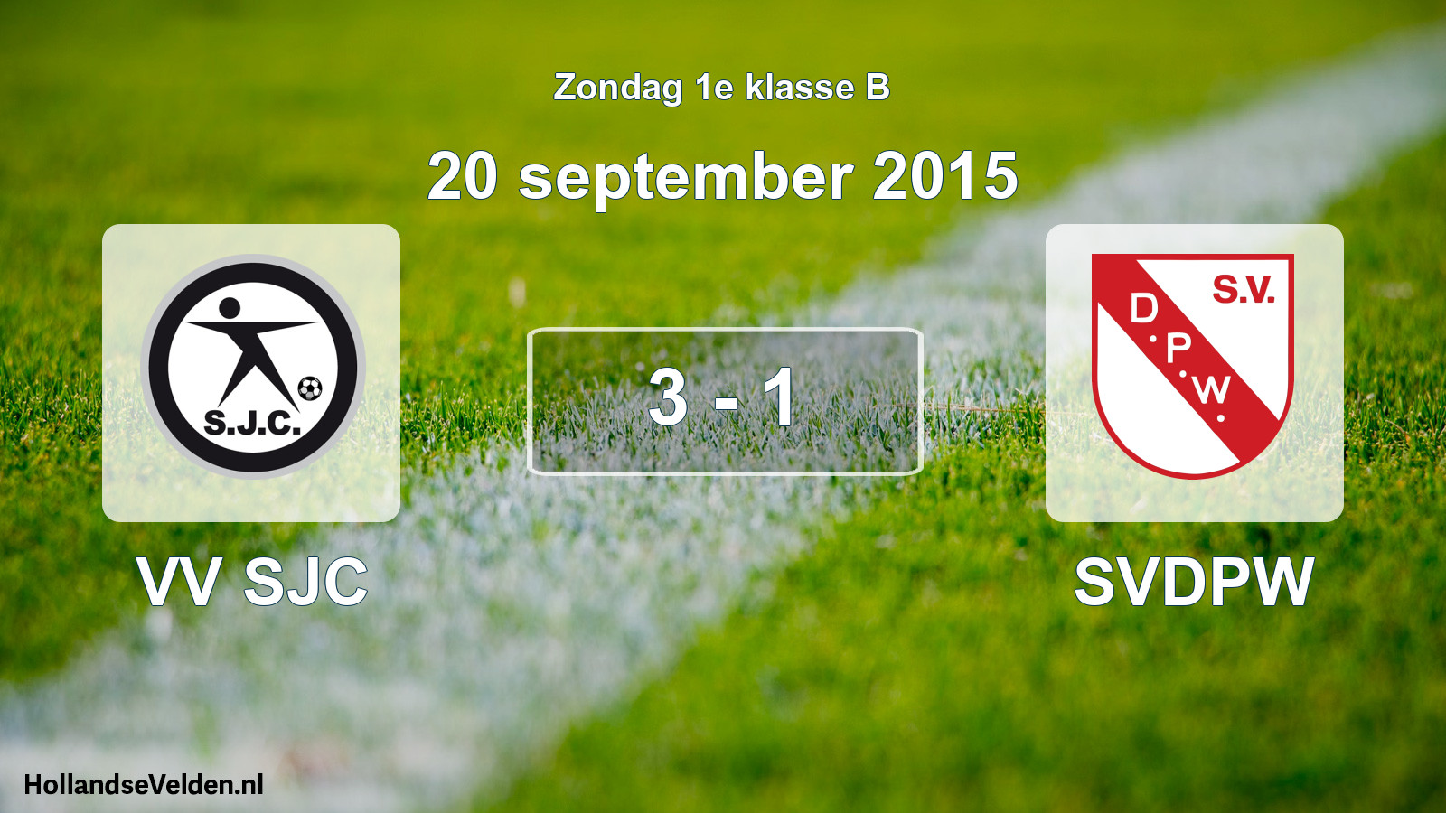 Total number of matches played: VV SJC - SVDPW 3 - 1 (20 September 2015)