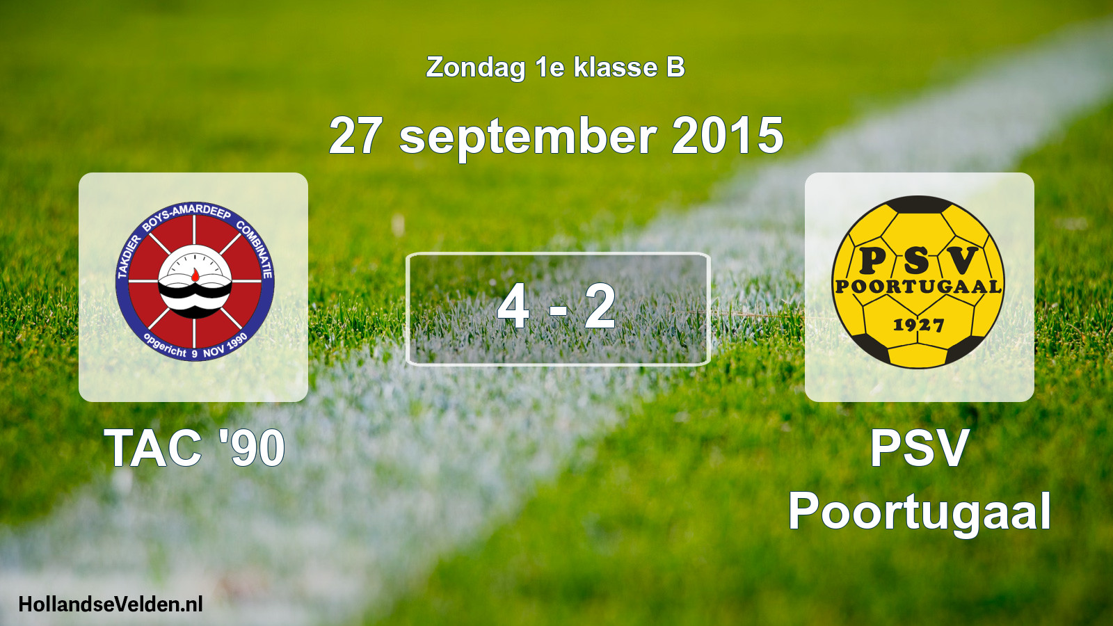 Total number of matches played: TAC '90 - PSV Poortugaal 4 - 2 (27 September 2015)