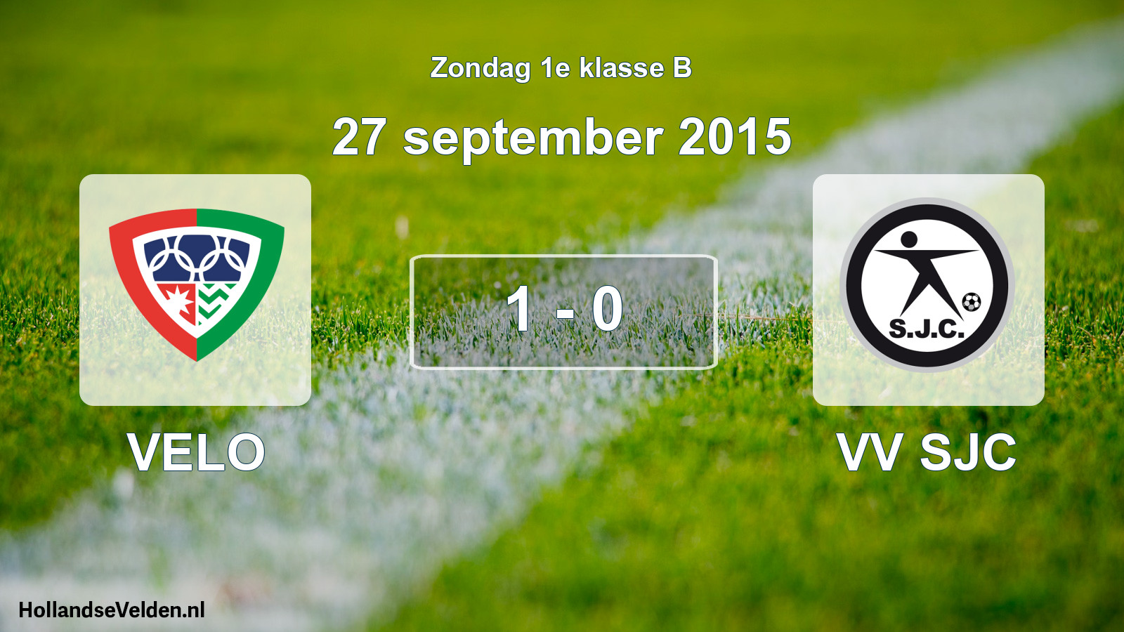 Total number of matches played: VELO - VV SJC 1 - 0 (27 September 2015)