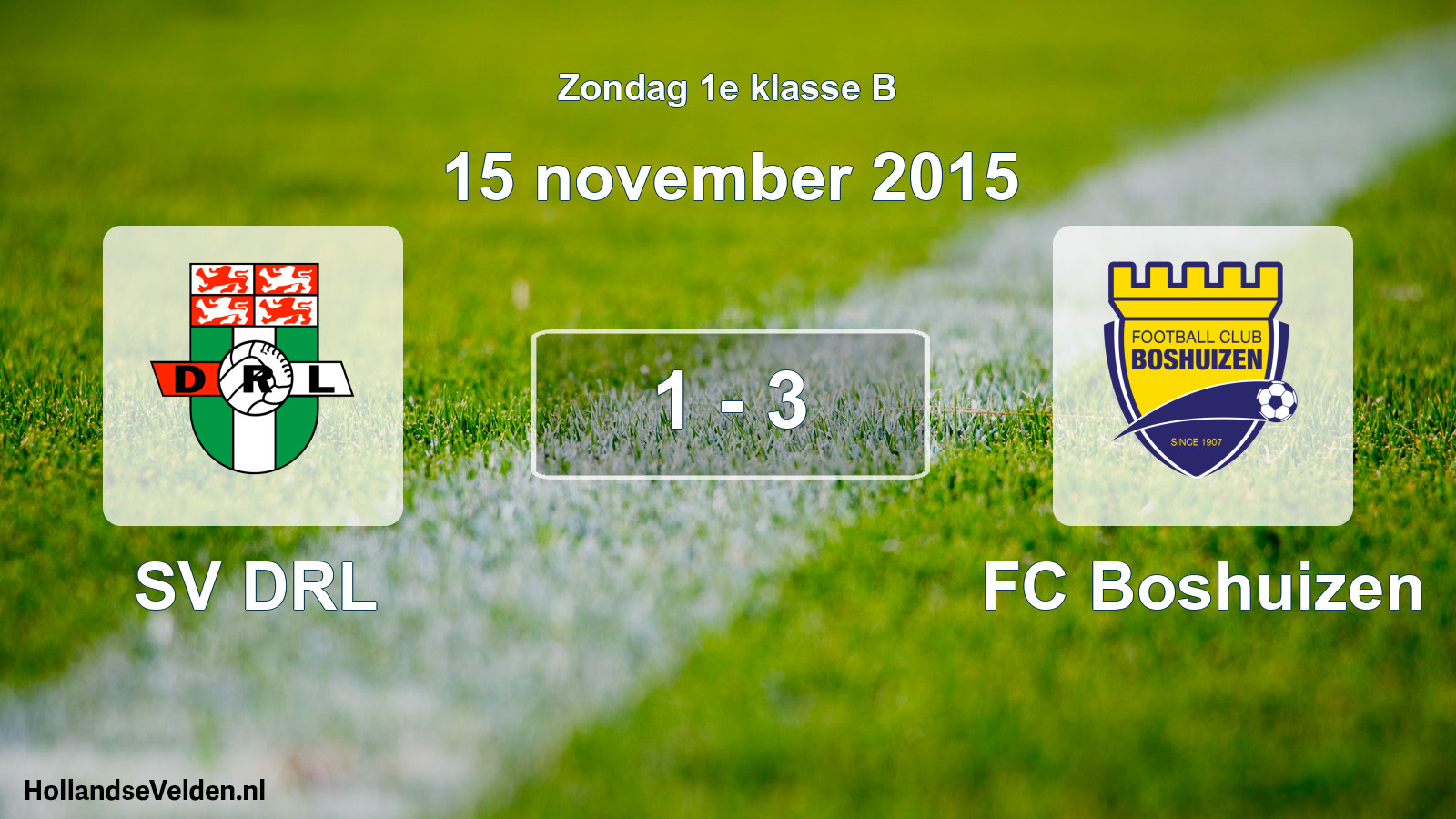 Total number of matches played: SV DRL - FC Boshuizen 1 - 3 (15 November 2015)